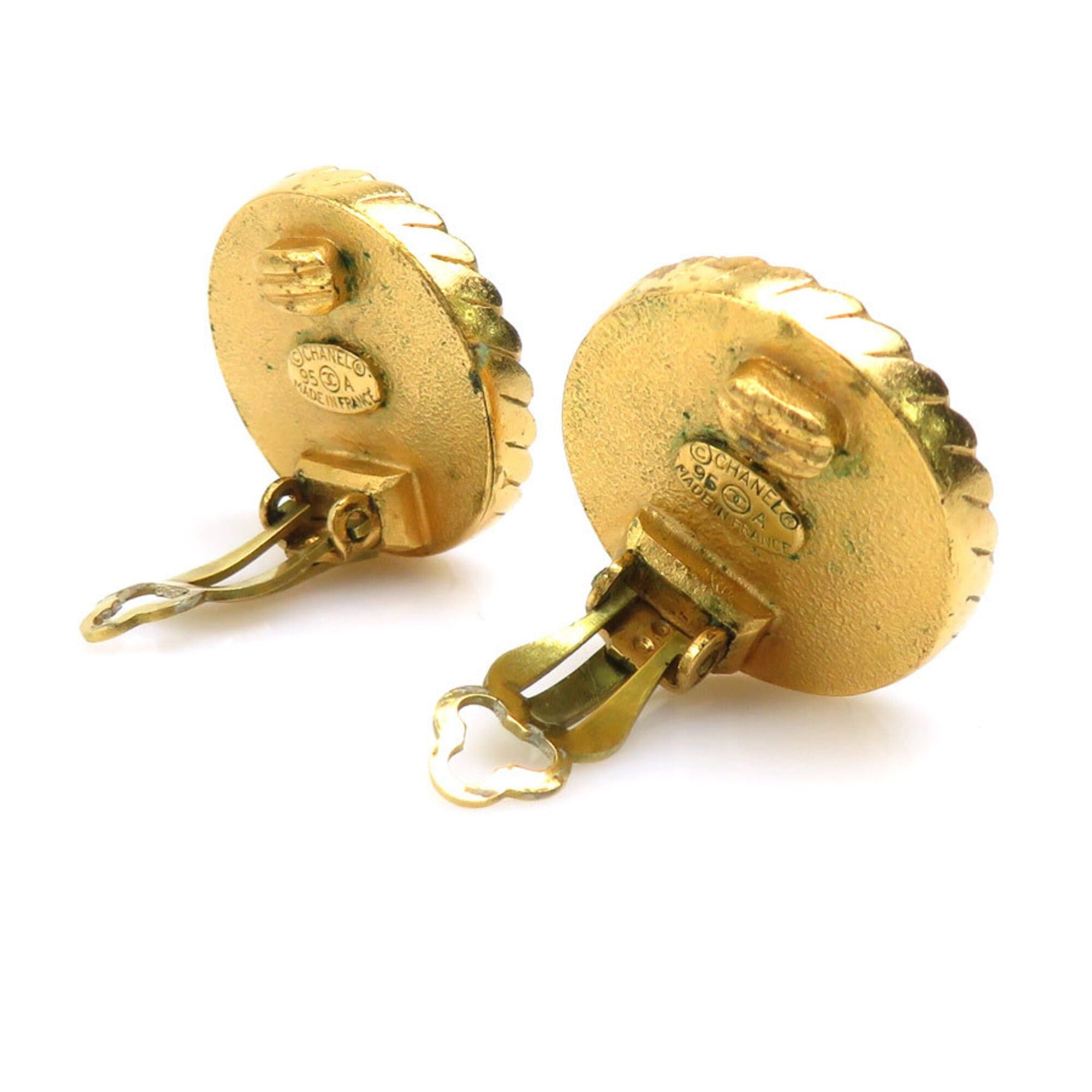 Chanel Chanel earrings, metal, black and gold, women's, h32119i Size ONE SIZE - 3 Thumbnail