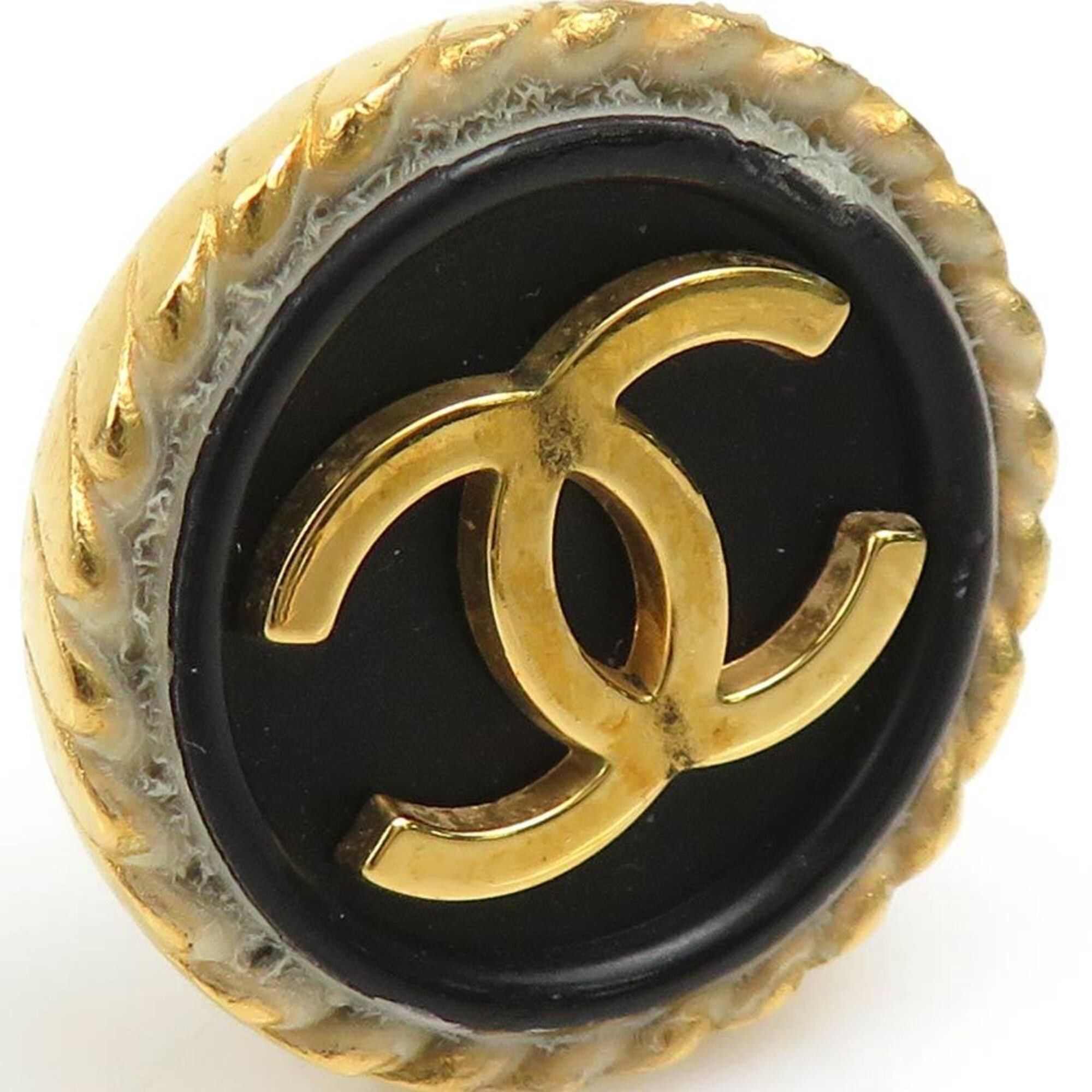 Chanel Chanel earrings, metal, black and gold, women's, h32119i Size ONE SIZE - 8 Thumbnail
