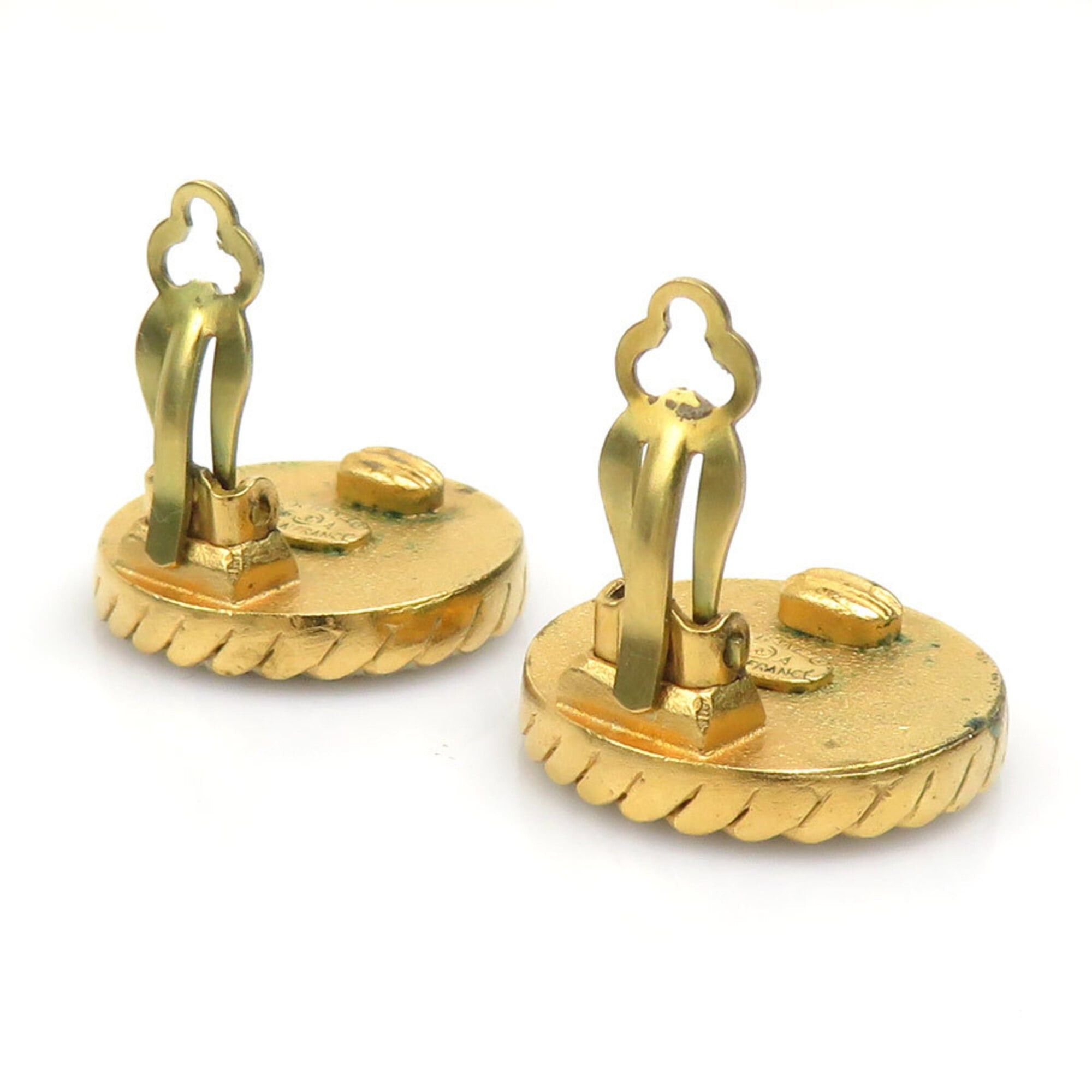Chanel Chanel earrings, metal, black and gold, women's, h32119i Size ONE SIZE - 5 Thumbnail