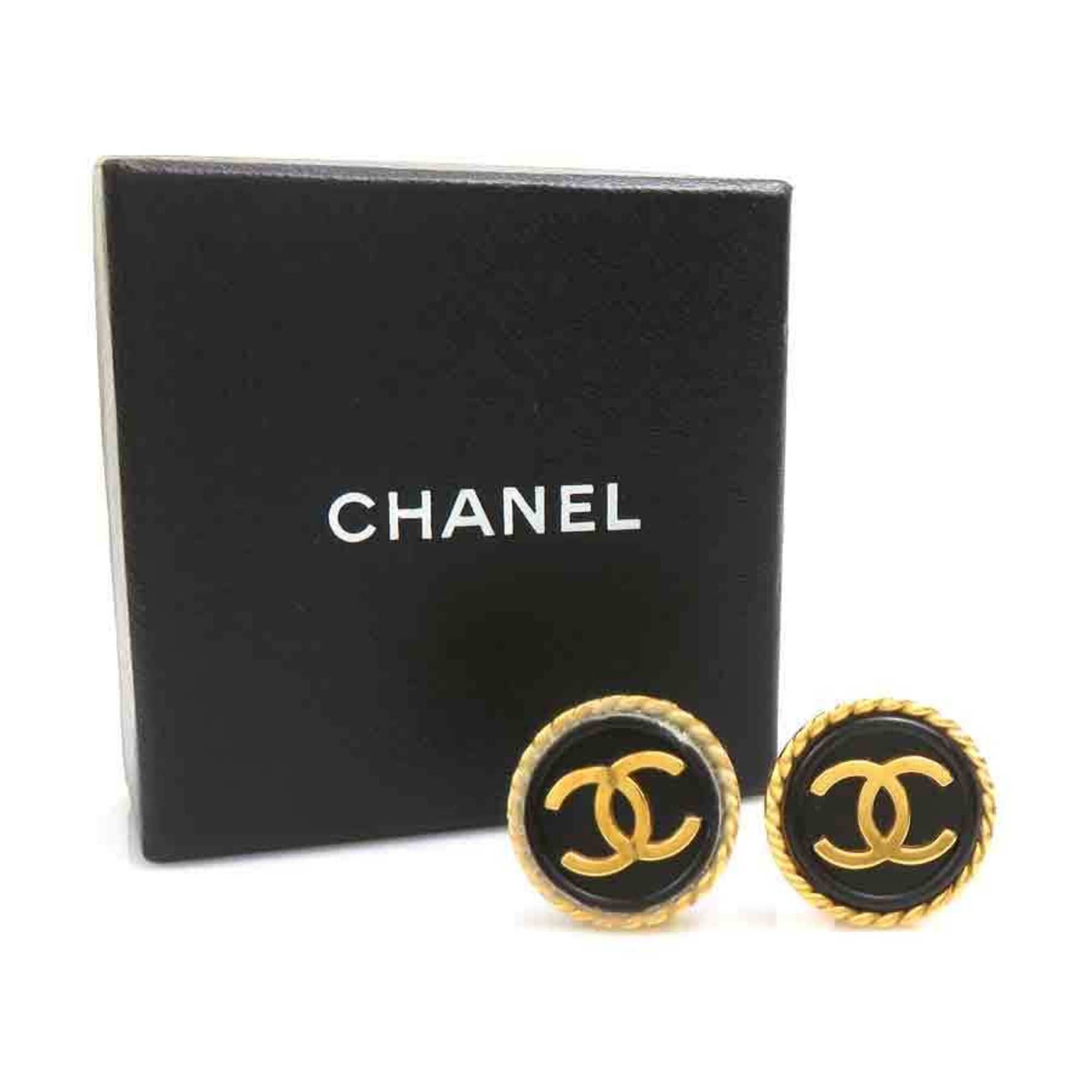 Chanel Chanel earrings, metal, black and gold, women's, h32119i Size ONE SIZE - 14 Thumbnail