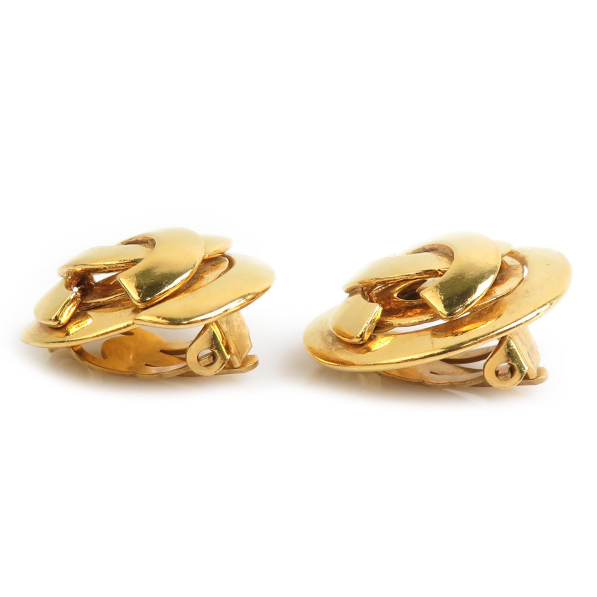 Chanel Chanel earrings, Coco Mark design, metal, gold, women's, e61736g Size ONE SIZE - 3 Thumbnail