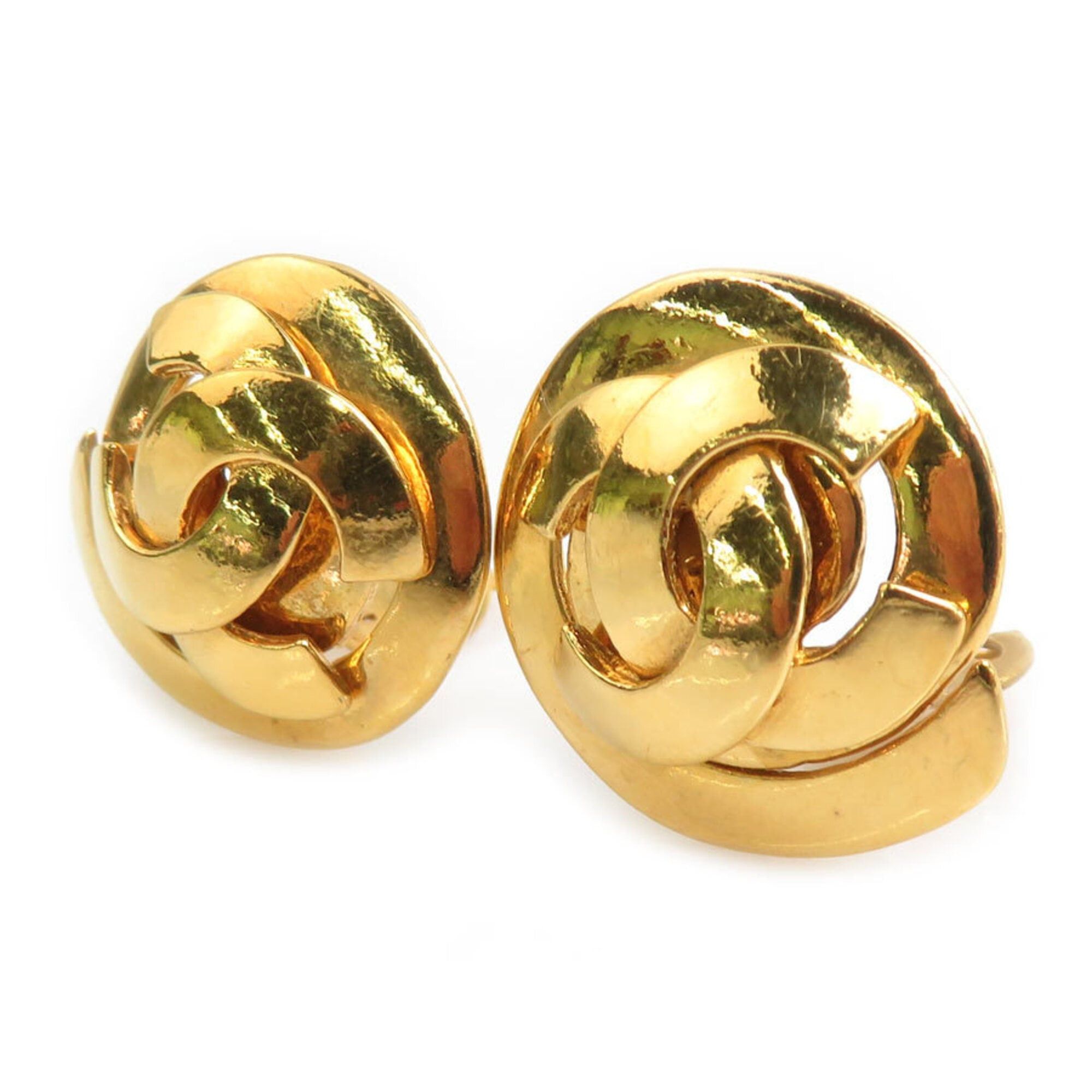 Chanel Chanel earrings, Coco Mark design, metal, gold, women's, e61736g Size ONE SIZE - 2 Thumbnail