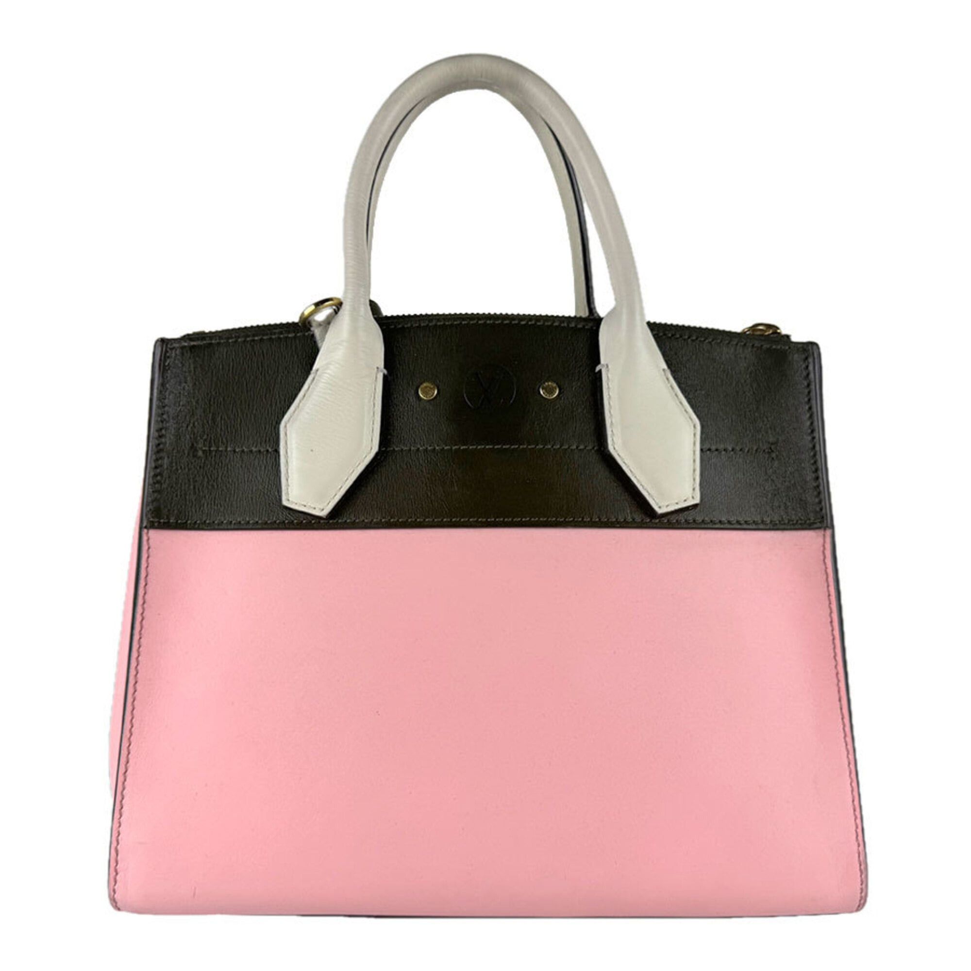 Louis Vuitton Louis Vuitton City Steamer PM Leather Handbag/Shoulder Bag, Pink, Khaki, White, Women's, M42188 z9256 Size ONE SIZE - 3 Thumbnail