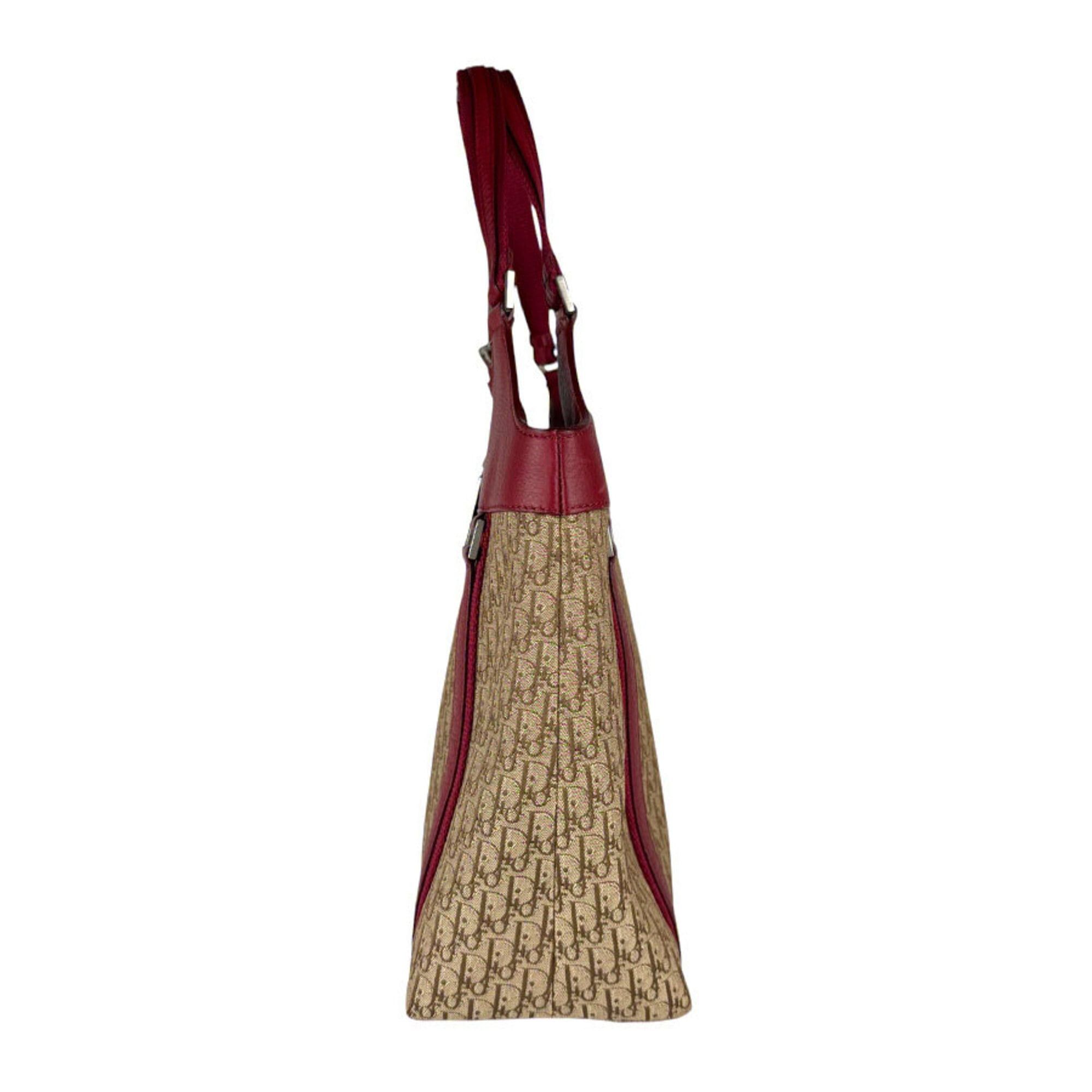 Dior Christian Dior handbag, leather and canvas, red brown, women's, z9180 Size ONE SIZE - 2 Thumbnail