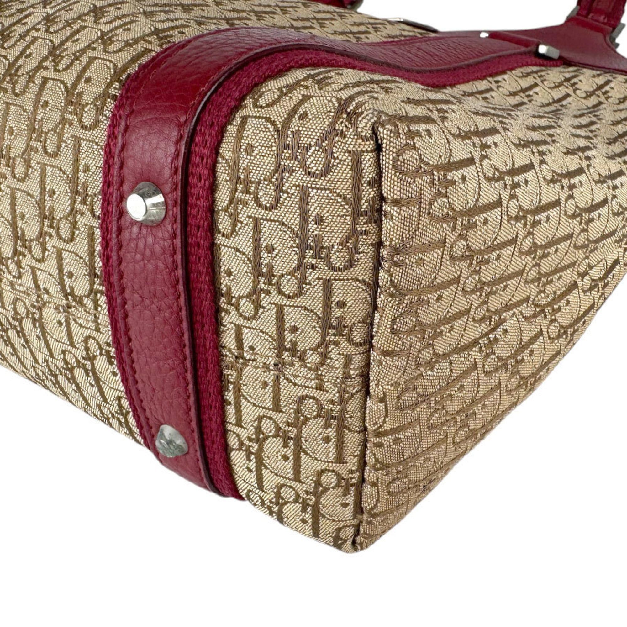 Dior Christian Dior handbag, leather and canvas, red brown, women's, z9180 Size ONE SIZE - 9 Thumbnail