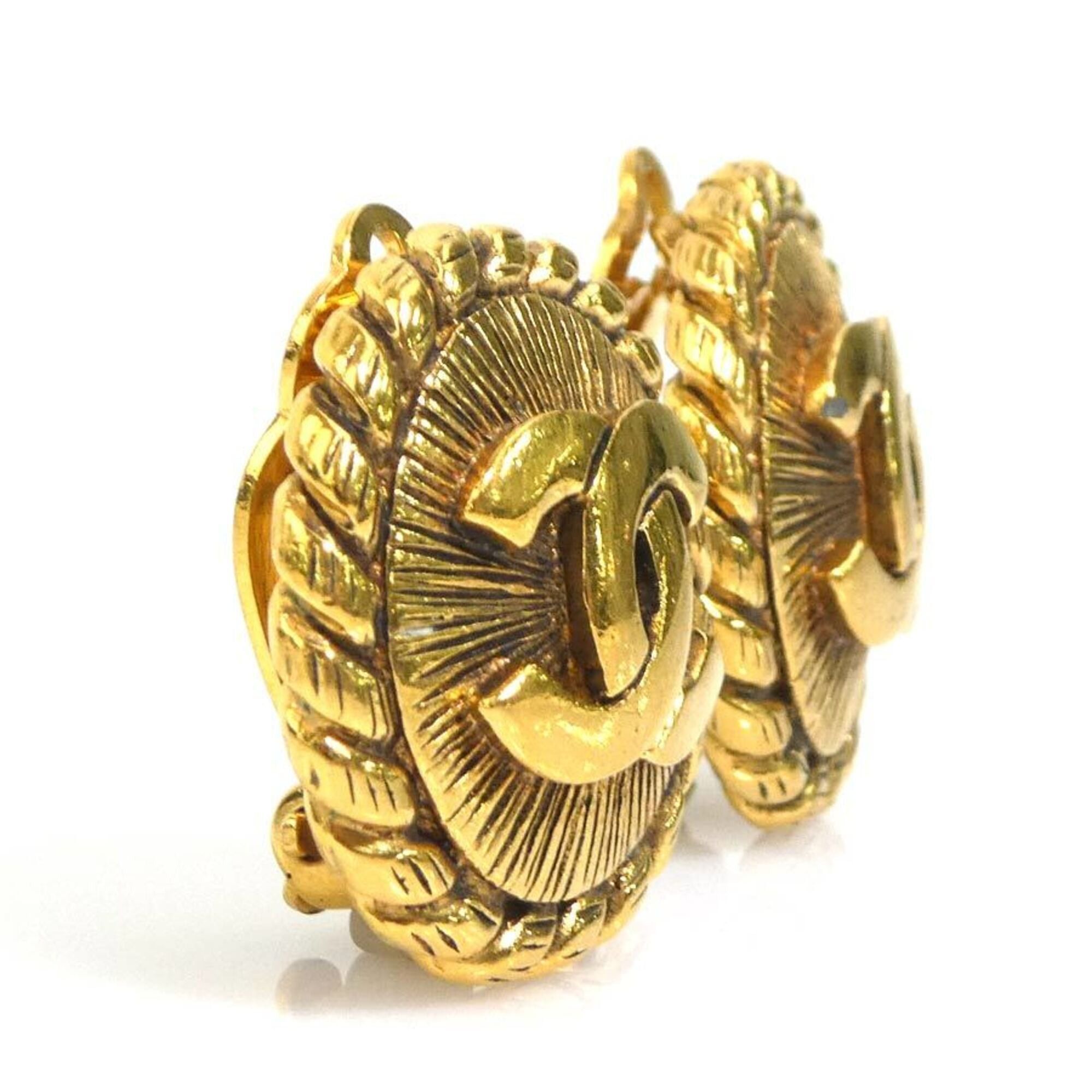 Chanel Chanel earrings, Coco Mark design, metal, gold, women's, e61734i Size ONE SIZE - 2 Thumbnail
