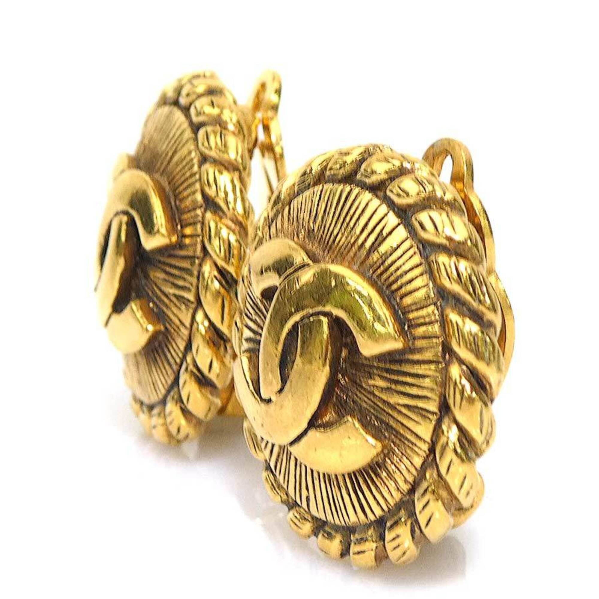 Chanel Chanel earrings, Coco Mark design, metal, gold, women's, e61734i Size ONE SIZE - 3 Thumbnail