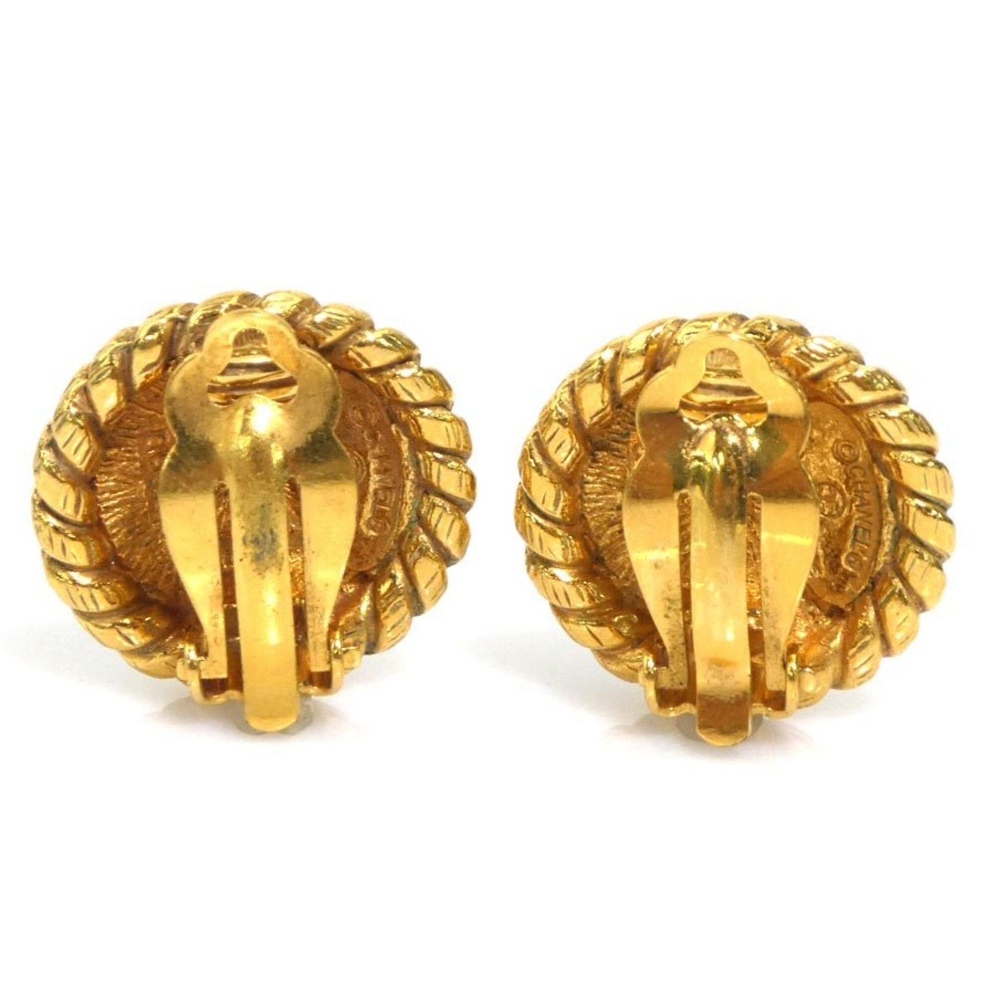 Chanel Chanel earrings, Coco Mark design, metal, gold, women's, e61734i Size ONE SIZE - 5 Thumbnail