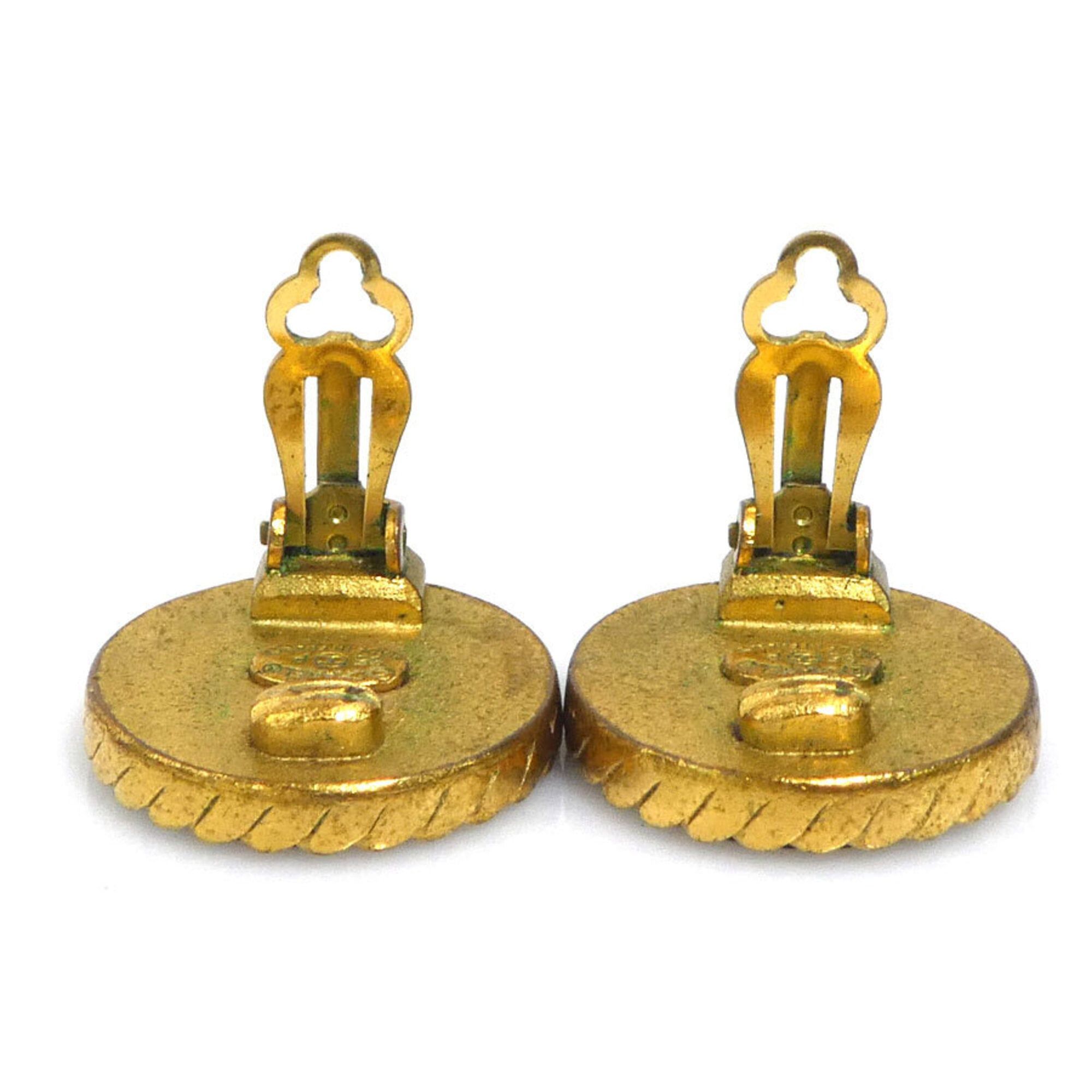 Chanel Chanel earrings, Coco Mark design, metal and plastic, gold black, for women, e61732a Size ONE SIZE - 5 Thumbnail