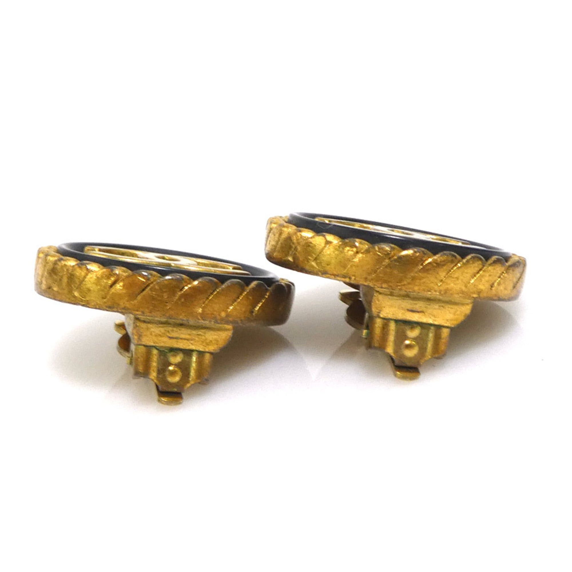 Chanel Chanel earrings, Coco Mark design, metal and plastic, gold black, for women, e61732a Size ONE SIZE - 4 Thumbnail