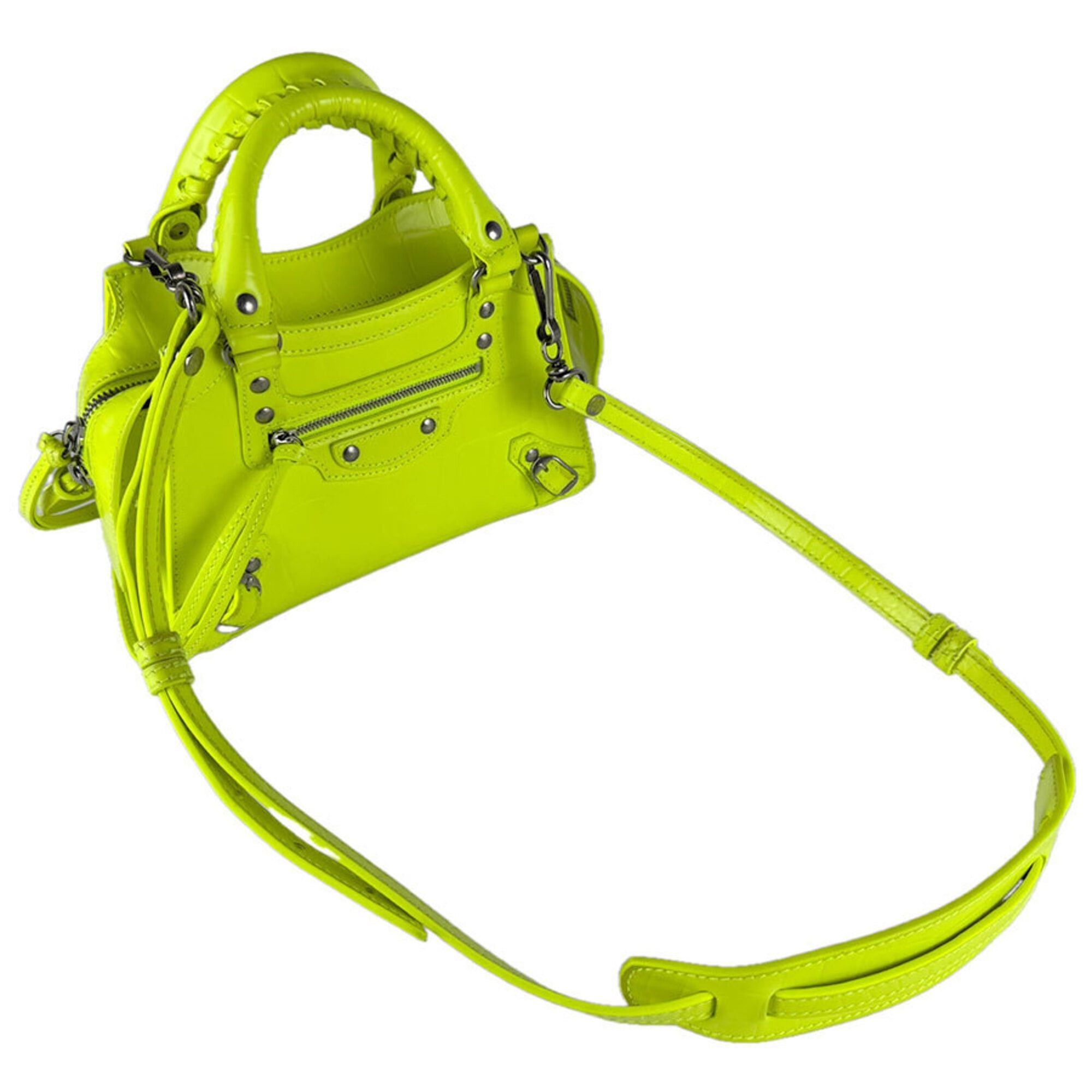 Balenciaga Balenciaga Handbag Shoulder Bag Neo Classic City Mini Embossed Leather Neon Yellow Women's 638524 z9260 Size ONE SIZE - 10 Thumbnail