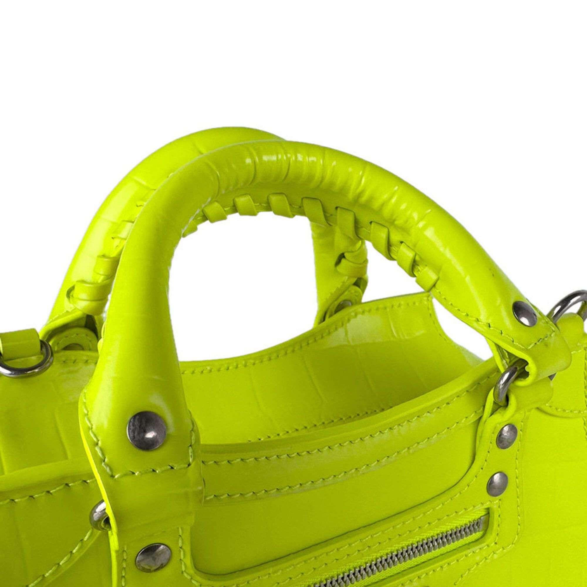 Balenciaga Balenciaga Handbag Shoulder Bag Neo Classic City Mini Embossed Leather Neon Yellow Women's 638524 z9260 Size ONE SIZE - 11 Thumbnail