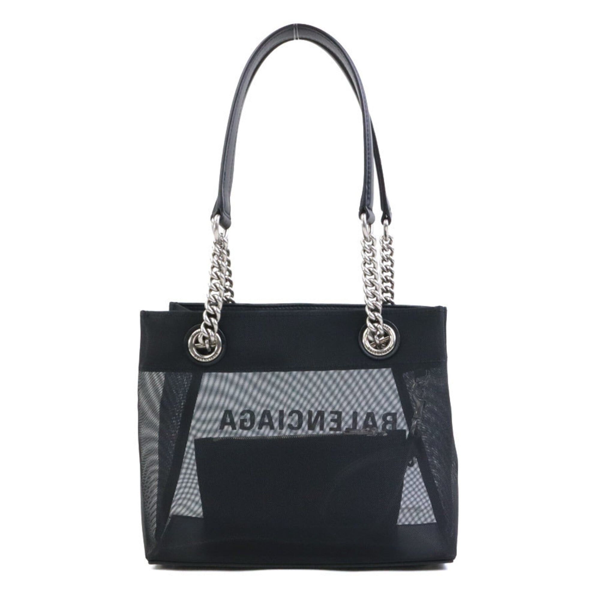 Balenciaga Balenciaga Duty Free Tote Bag Leather Mesh Black Women's Handbag 741603 h32104i Size ONE SIZE - 3 Thumbnail