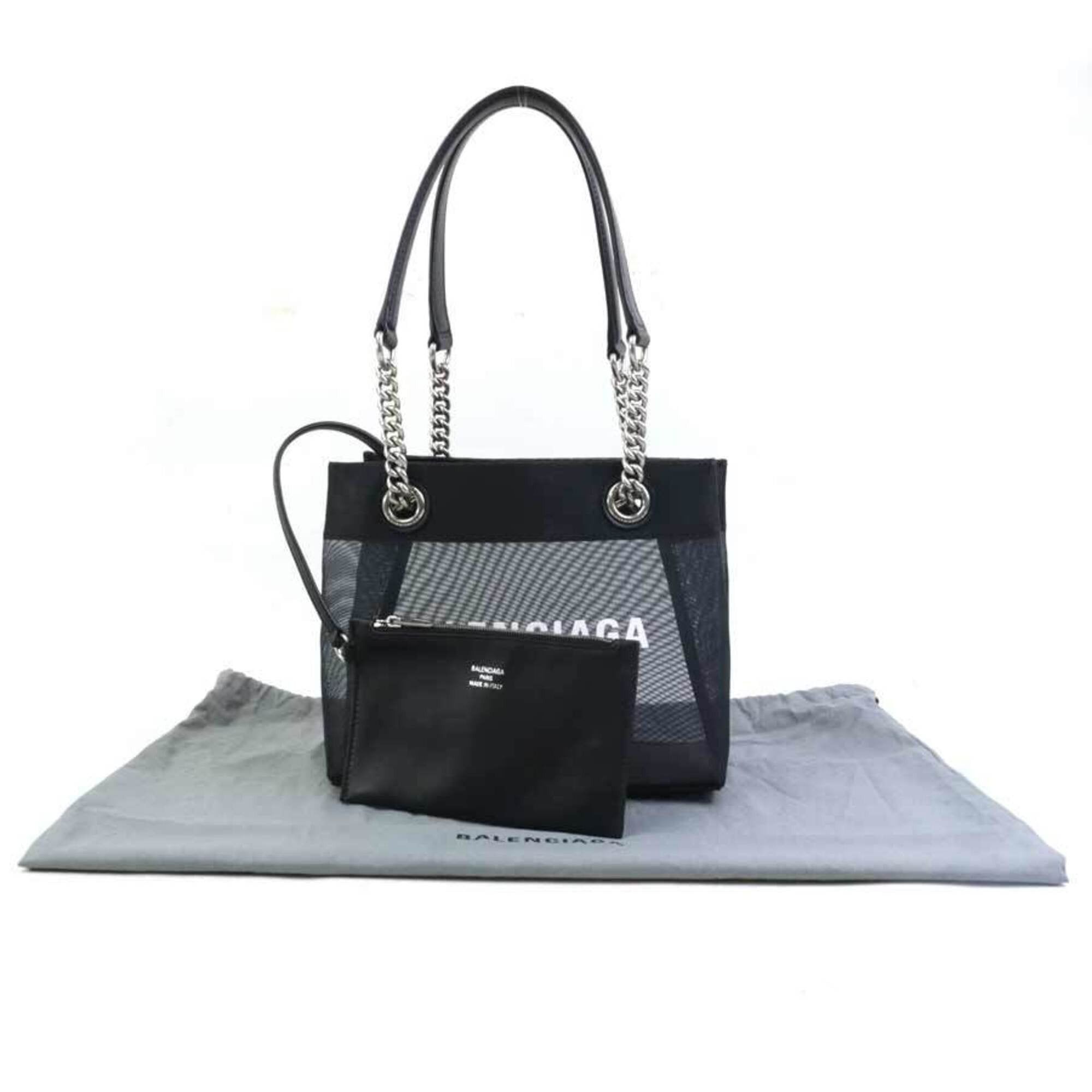 Balenciaga Balenciaga Duty Free Tote Bag Leather Mesh Black Women's Handbag 741603 h32104i Size ONE SIZE - 17 Thumbnail
