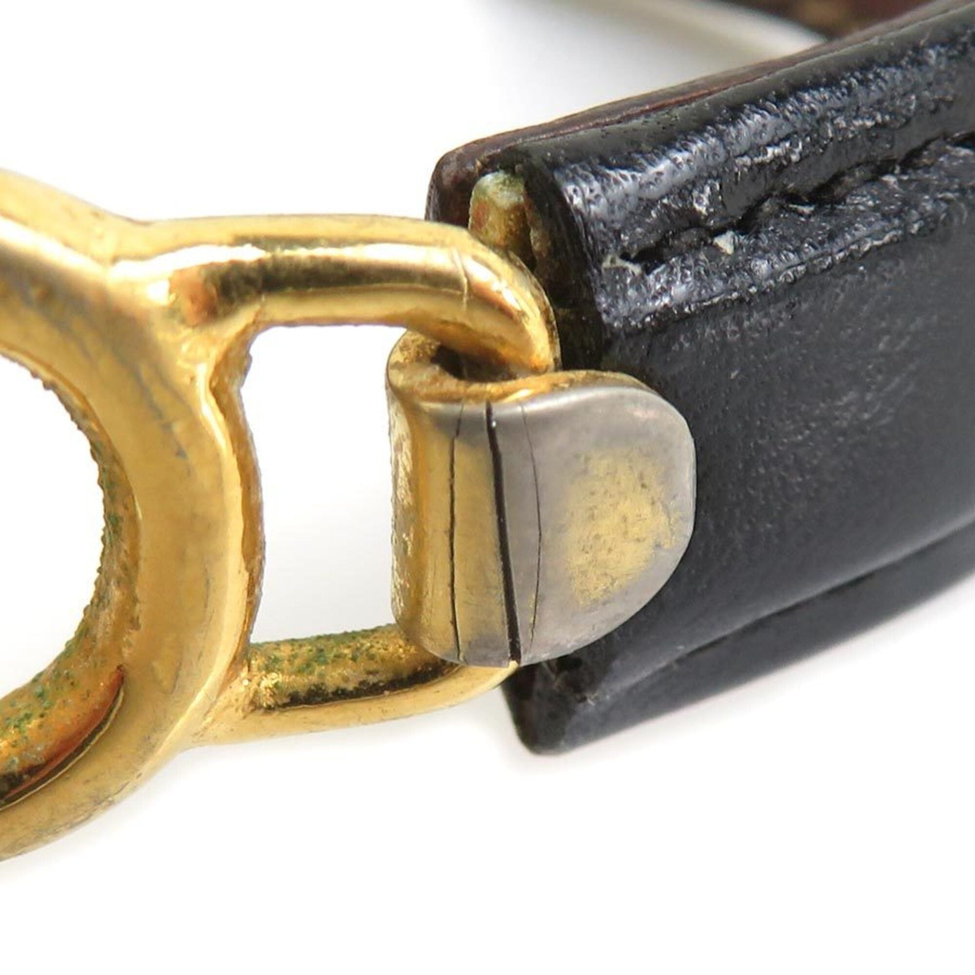 Celine Celine Bracelet Leather Metal Black Gold Women's e61740a Size ONE SIZE - 5 Thumbnail