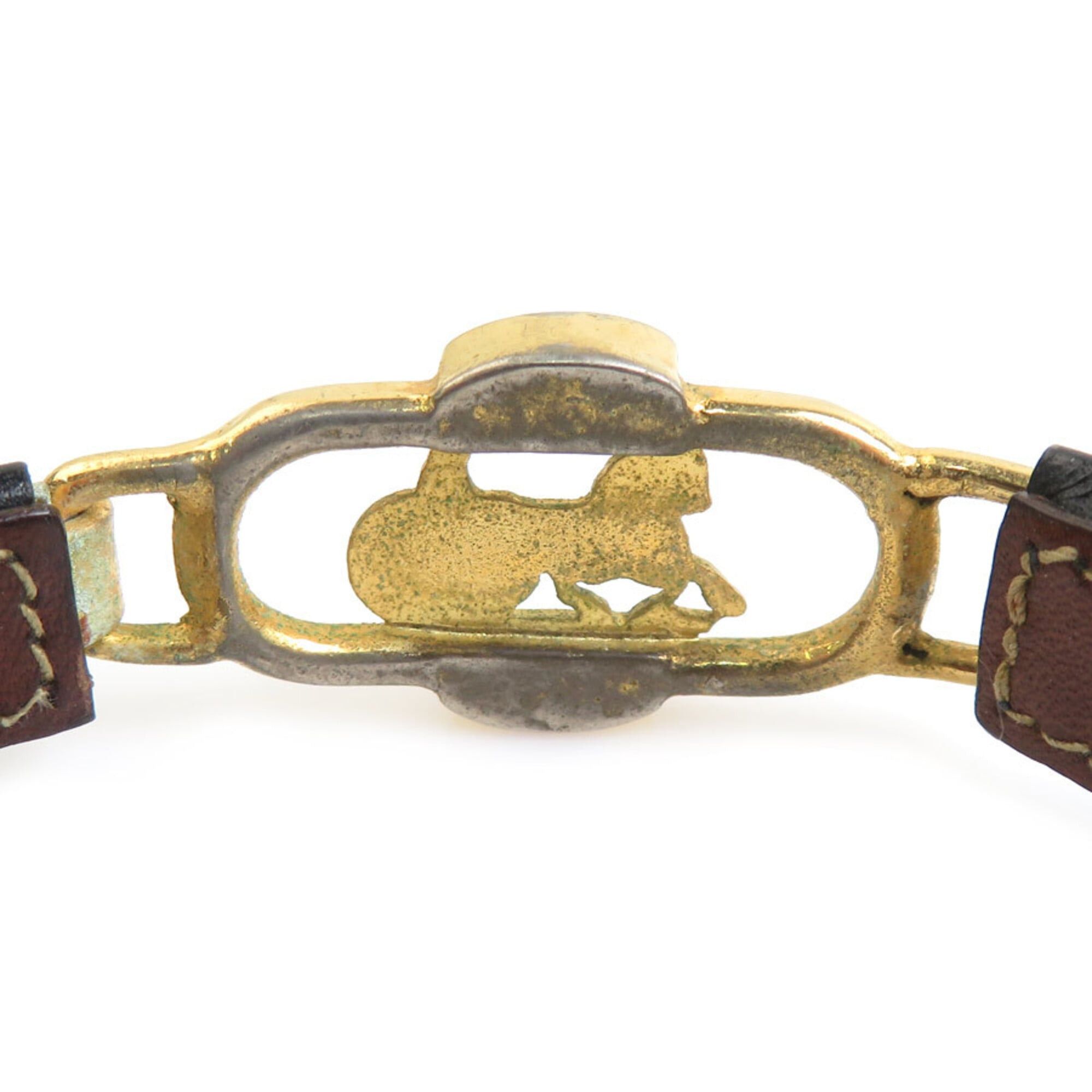 Celine Celine Bracelet Leather Metal Black Gold Women's e61740a Size ONE SIZE - 6 Thumbnail