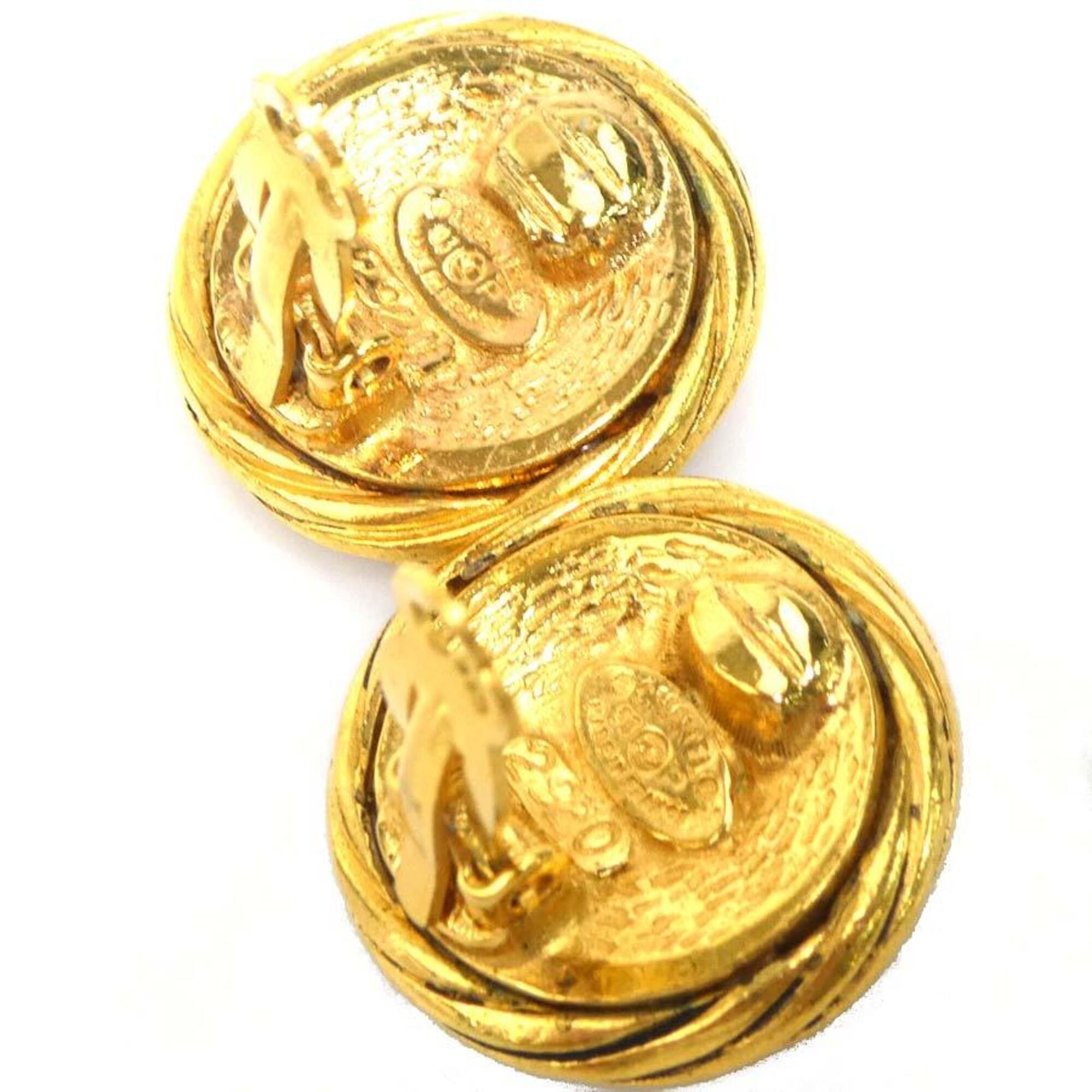 Chanel Chanel earrings, Coco Mark design, metal, gold, women's, e61735a Size ONE SIZE - 7 Thumbnail