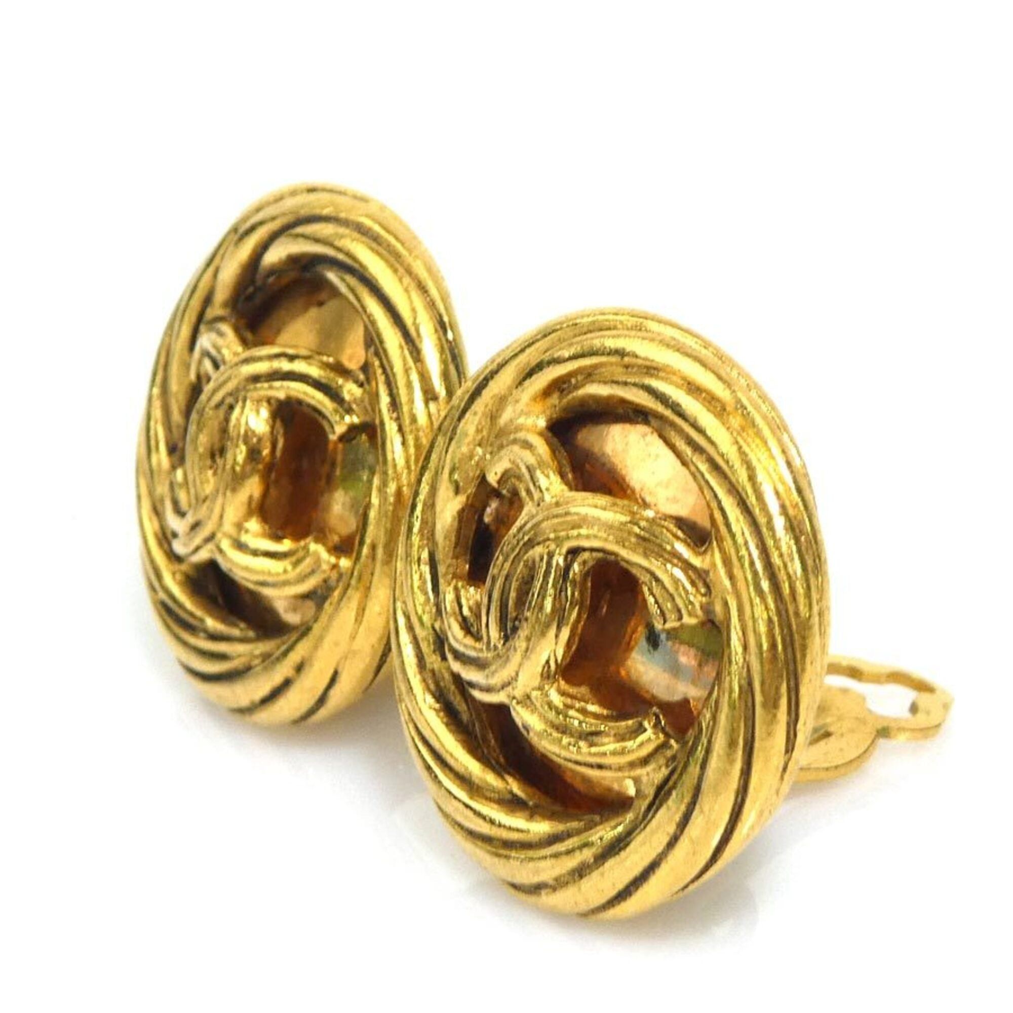 Chanel Chanel earrings, Coco Mark design, metal, gold, women's, e61735a Size ONE SIZE - 3 Thumbnail