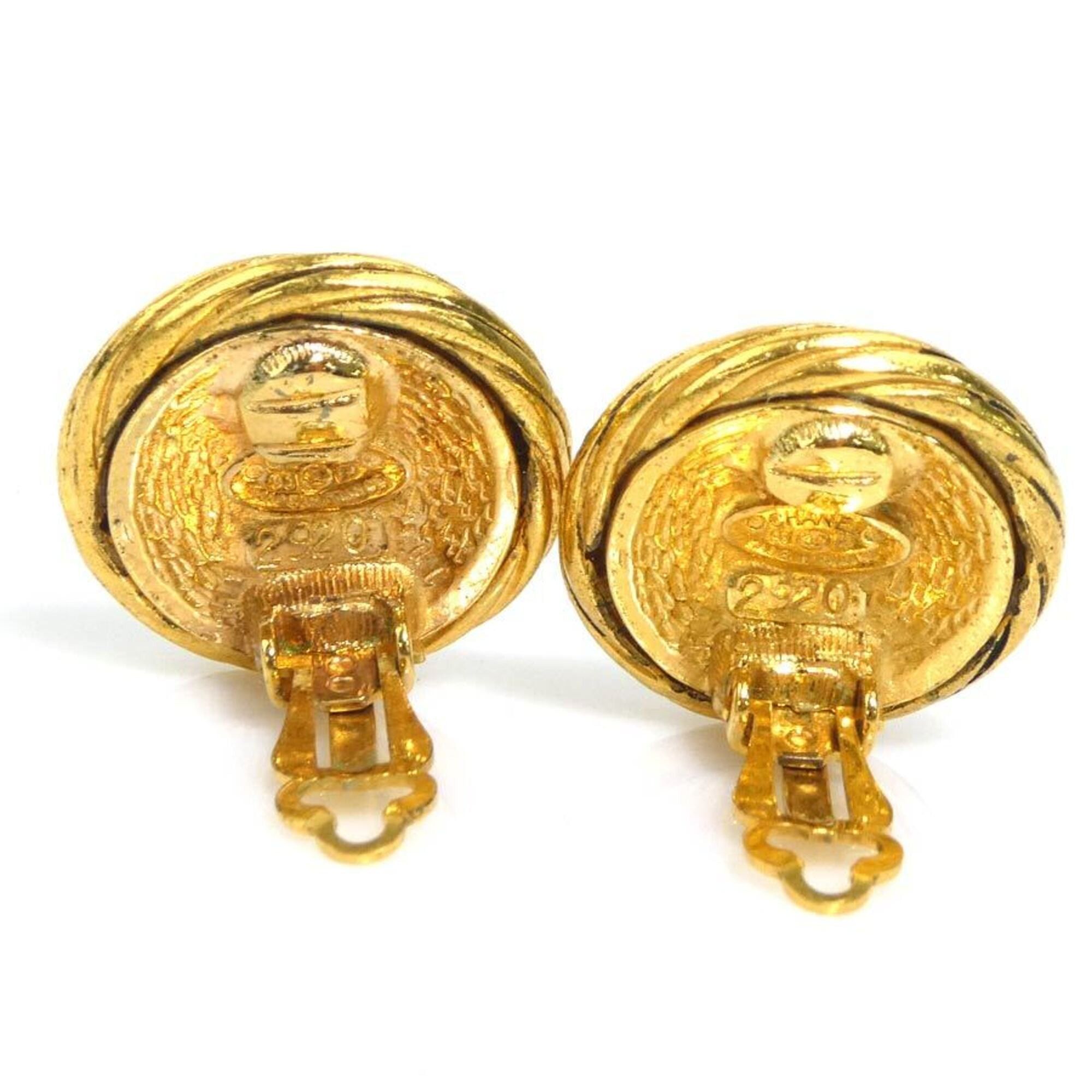 Chanel Chanel earrings, Coco Mark design, metal, gold, women's, e61735a Size ONE SIZE - 4 Thumbnail