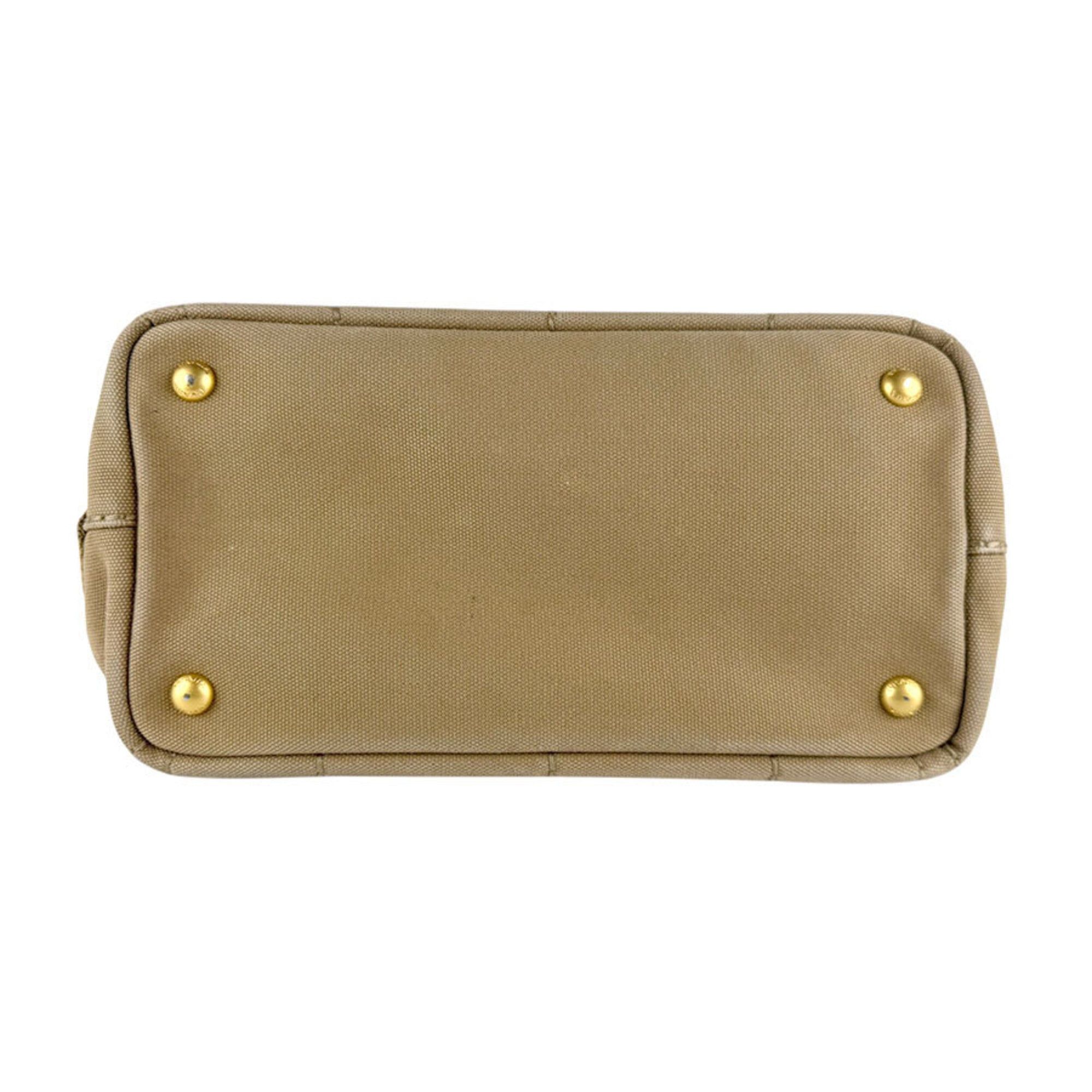 Prada Prada handbag shoulder bag Canapa canvas beige brown gold women's z9226 Size ONE SIZE - 4 Thumbnail