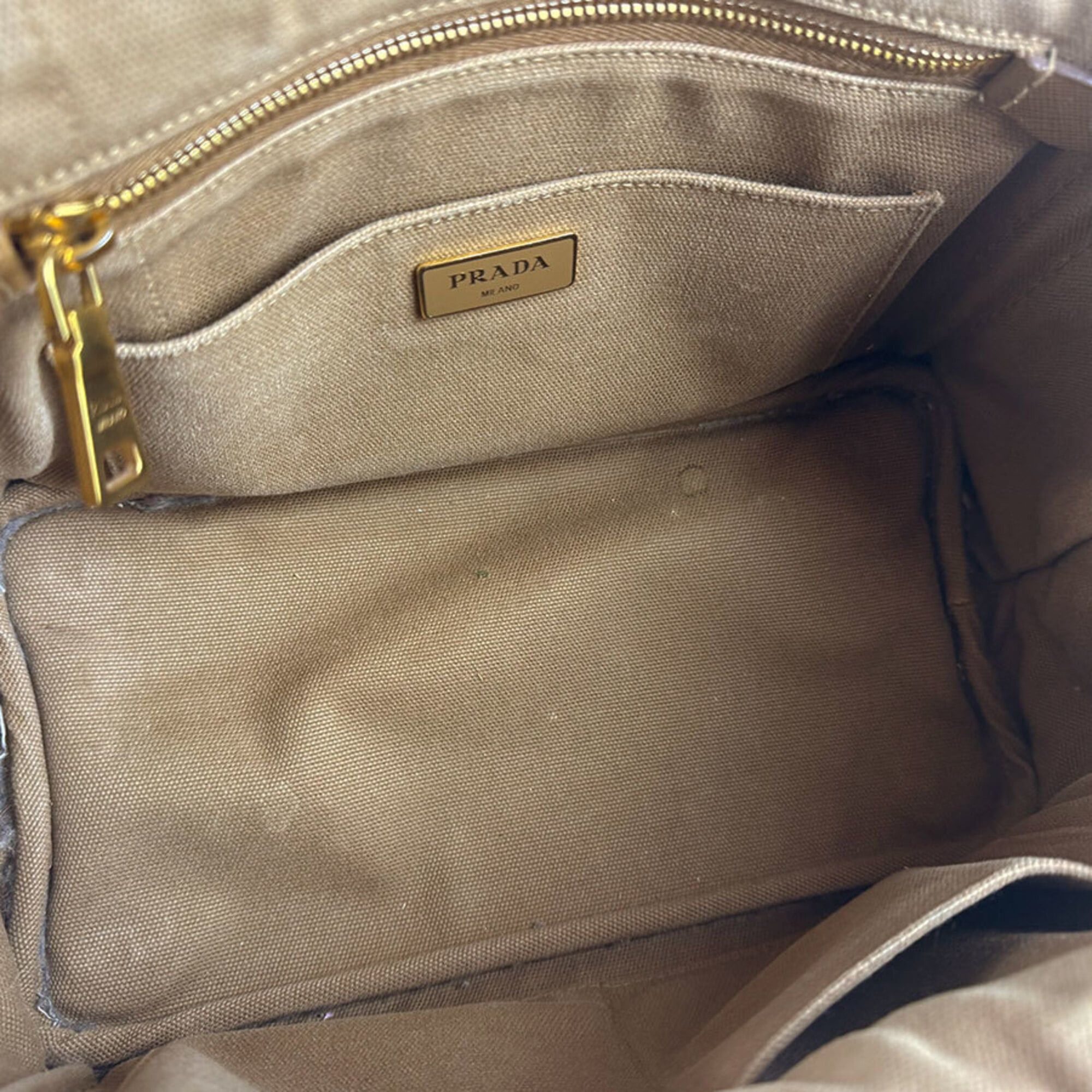 Prada Prada handbag shoulder bag Canapa canvas beige brown gold women's z9226 Size ONE SIZE - 5 Thumbnail