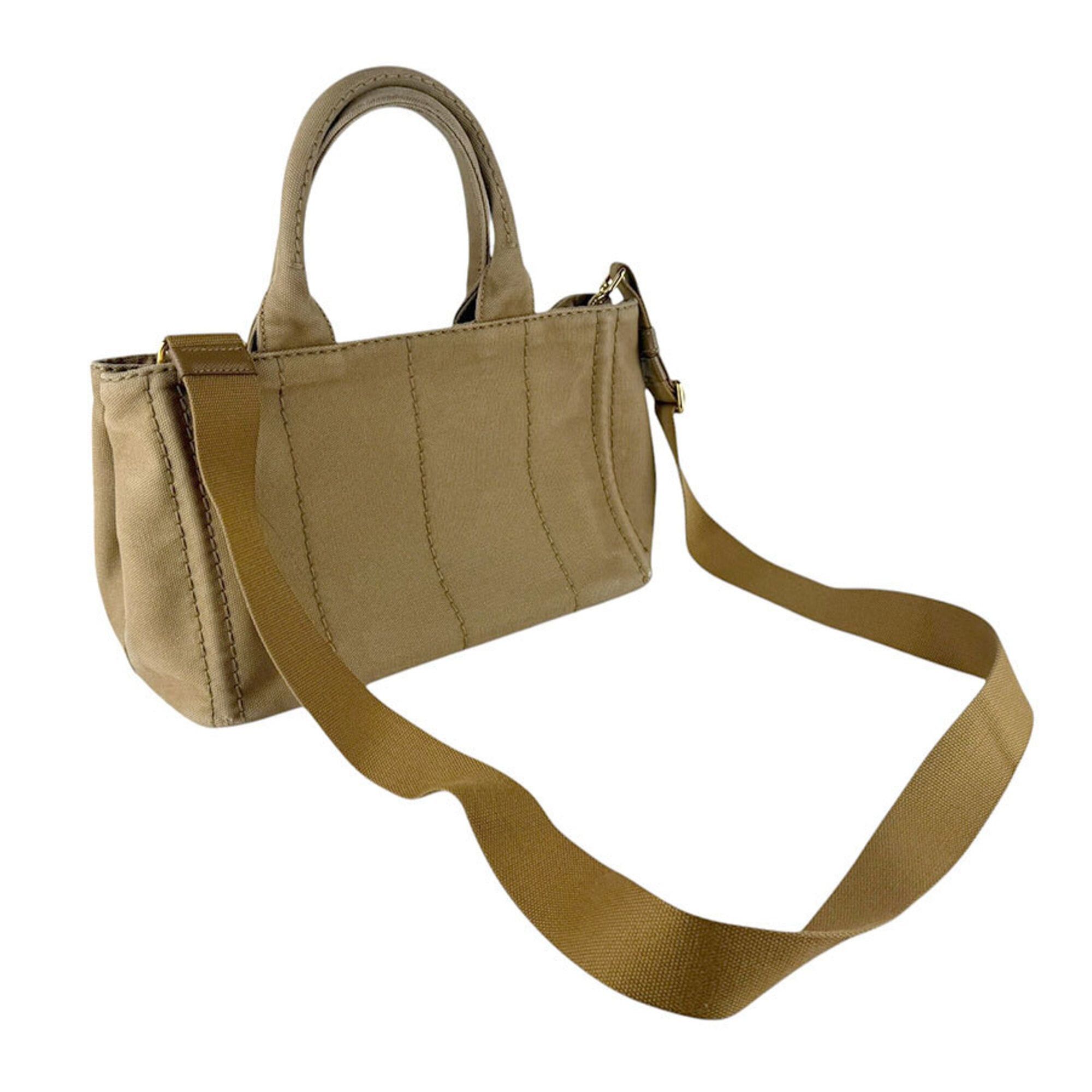 Prada Prada handbag shoulder bag Canapa canvas beige brown gold women's z9226 Size ONE SIZE - 11 Thumbnail