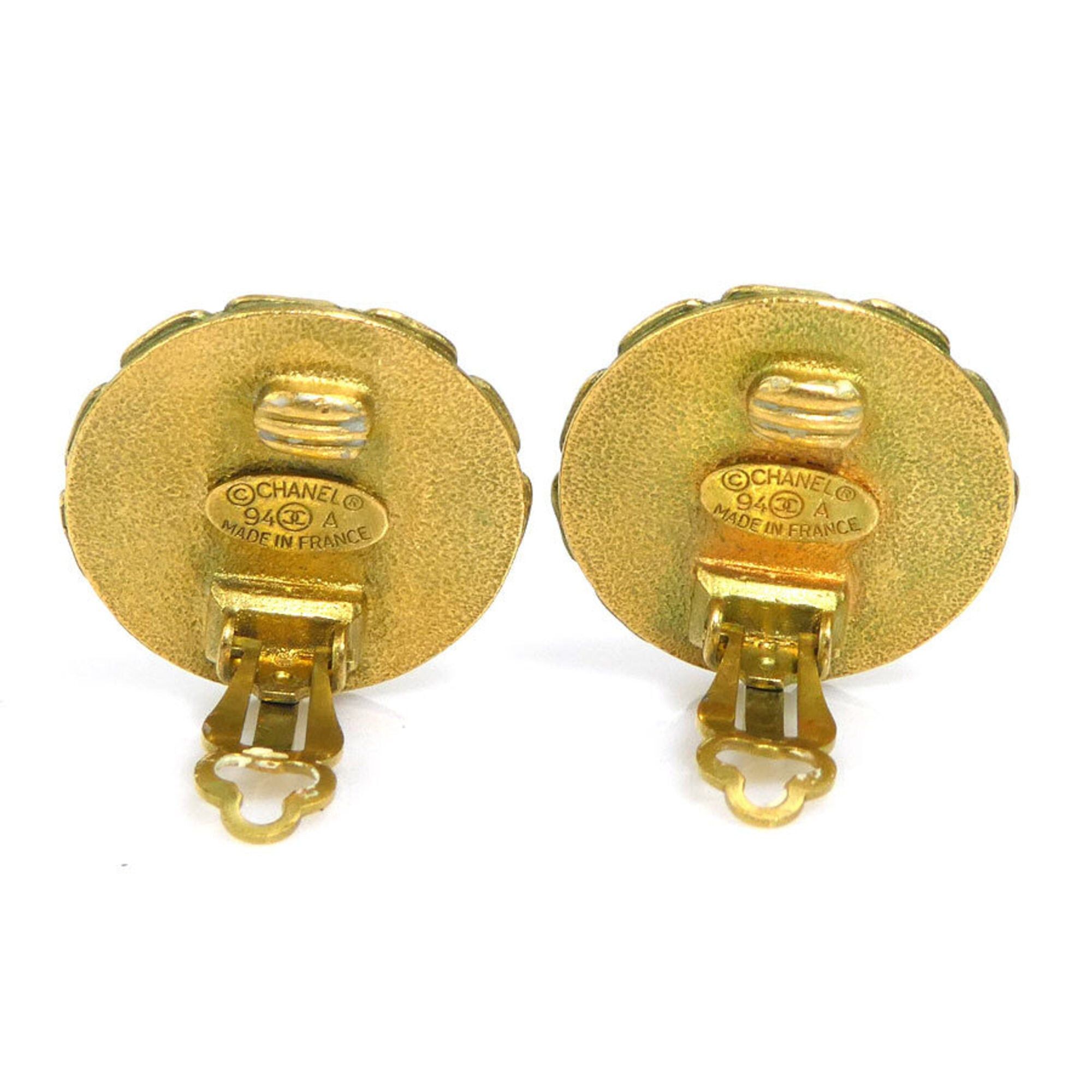Chanel Chanel earrings, Coco Mark design, metal and plastic, gold black, for women, e61733i Size ONE SIZE - 4 Thumbnail