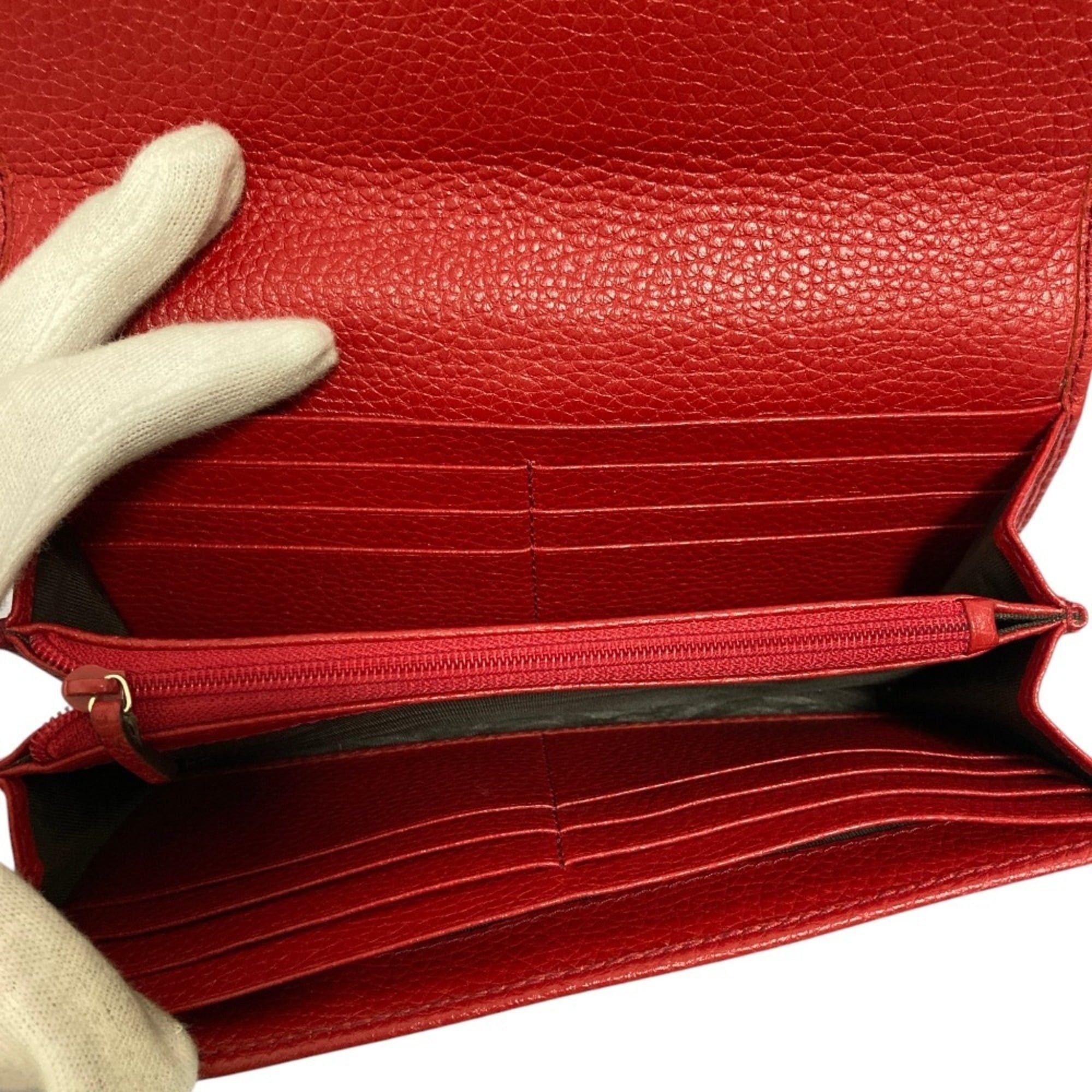 Gucci GUCCI Soho Leather Long Wallet (598206, Red) - Men's & Women's Size ONE SIZE - 7 Thumbnail