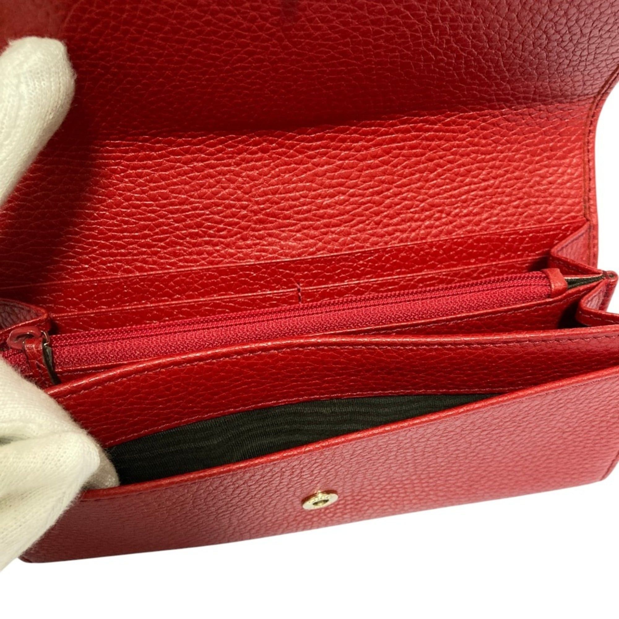 Gucci GUCCI Soho Leather Long Wallet (598206, Red) - Men's & Women's Size ONE SIZE - 6 Thumbnail
