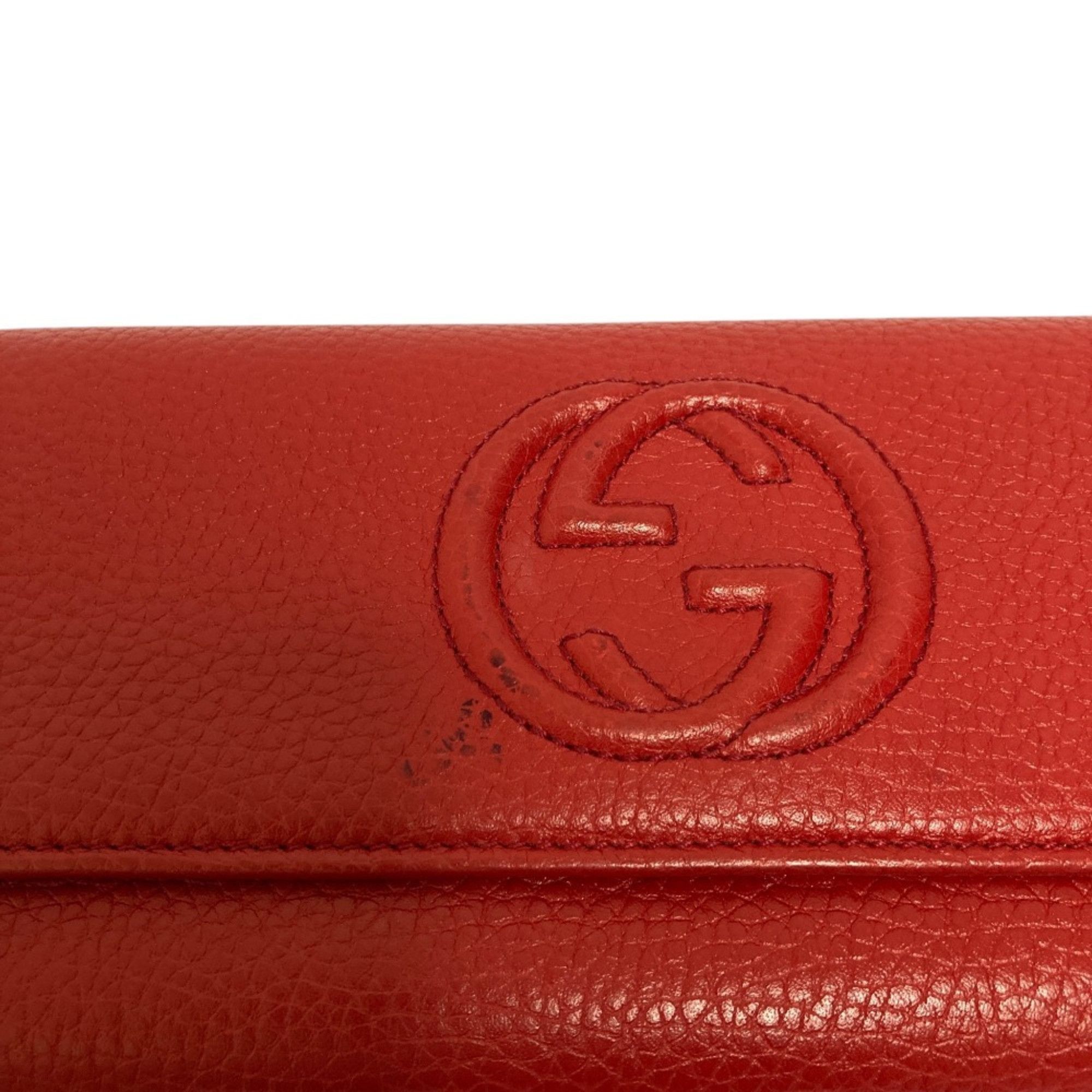 Gucci GUCCI Soho Leather Long Wallet (598206, Red) - Men's & Women's Size ONE SIZE - 12 Thumbnail