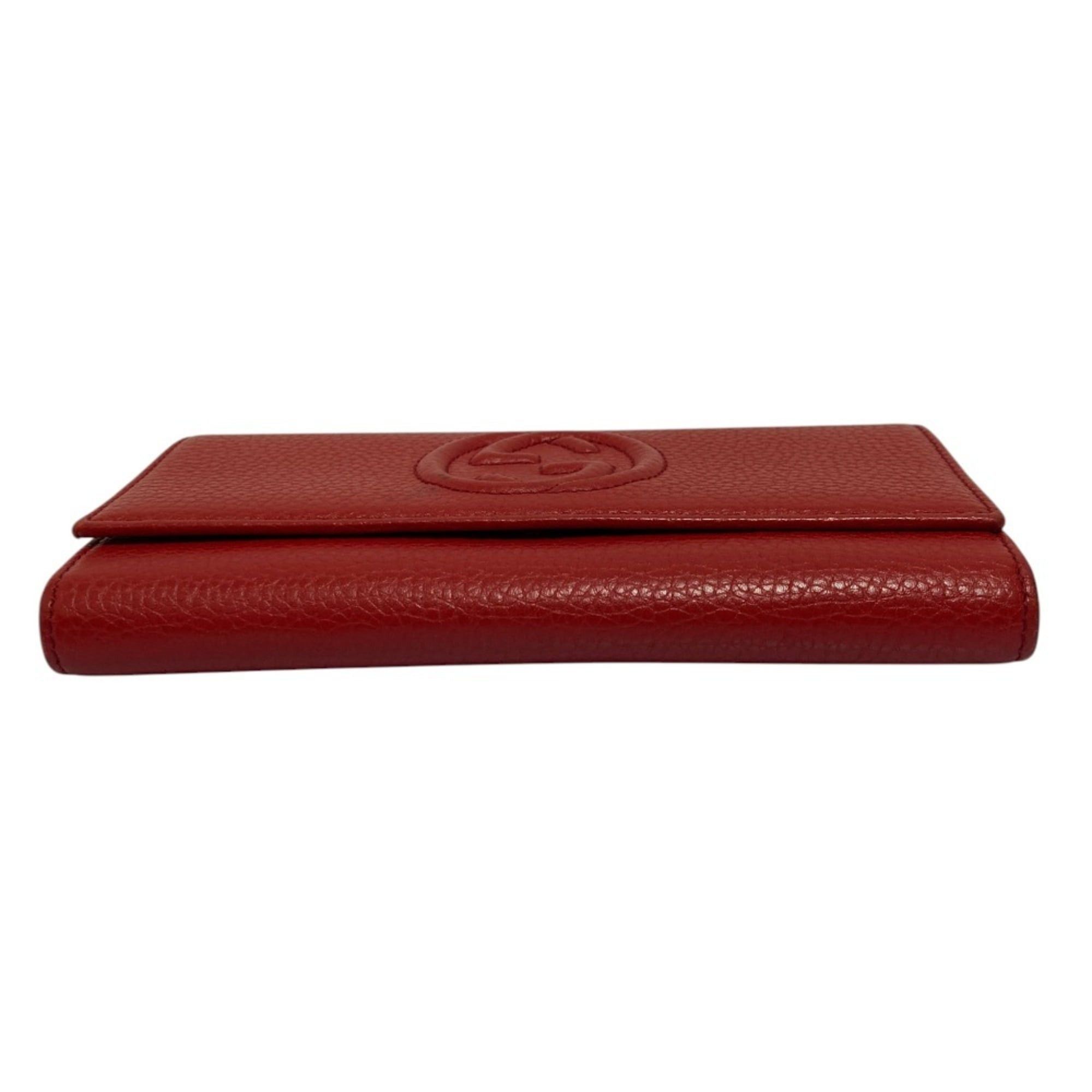 Gucci GUCCI Soho Leather Long Wallet (598206, Red) - Men's & Women's Size ONE SIZE - 4 Thumbnail