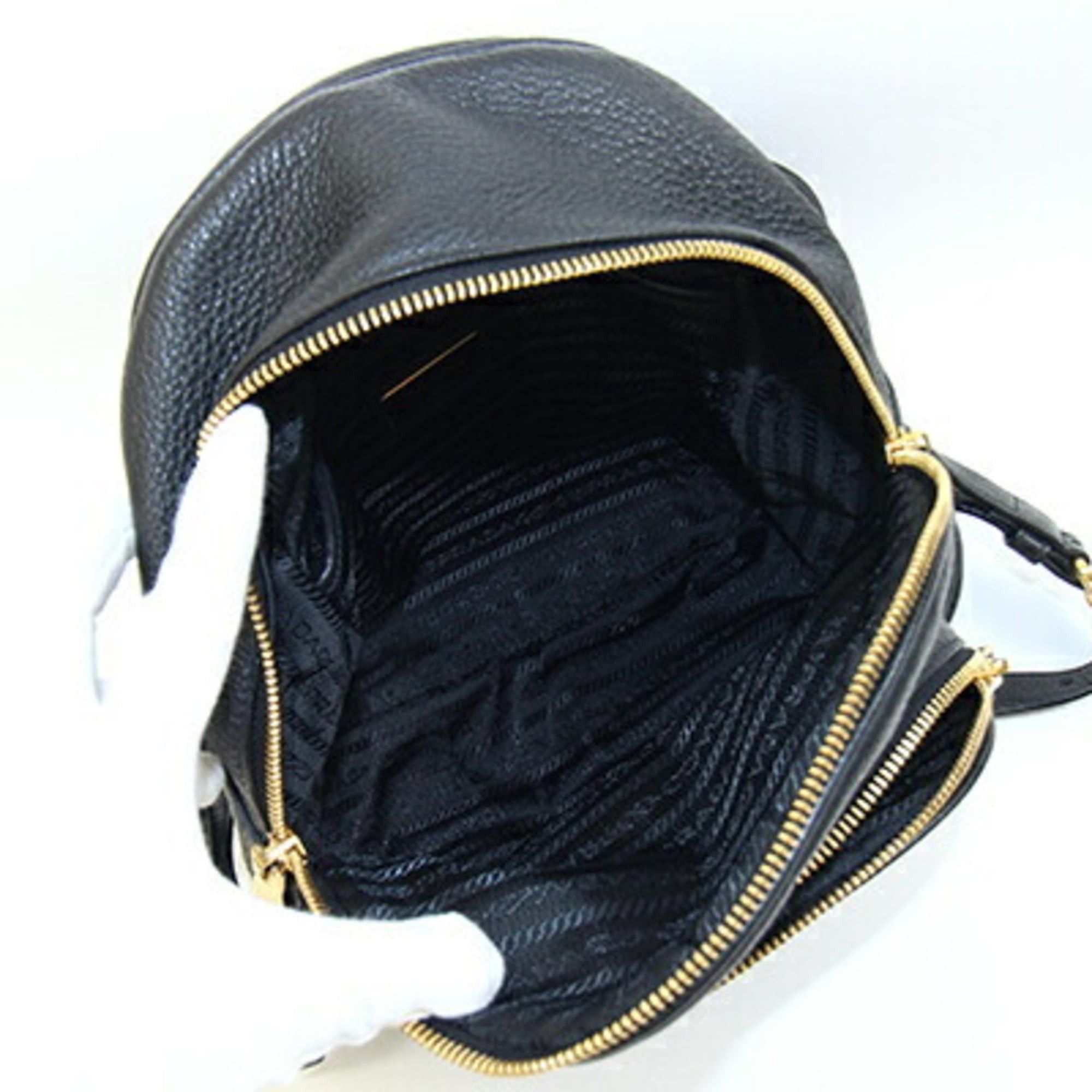 Prada Prada Backpack 1BZ051 Black Leather Mini for Women PRADA Size ONE SIZE - 3 Thumbnail