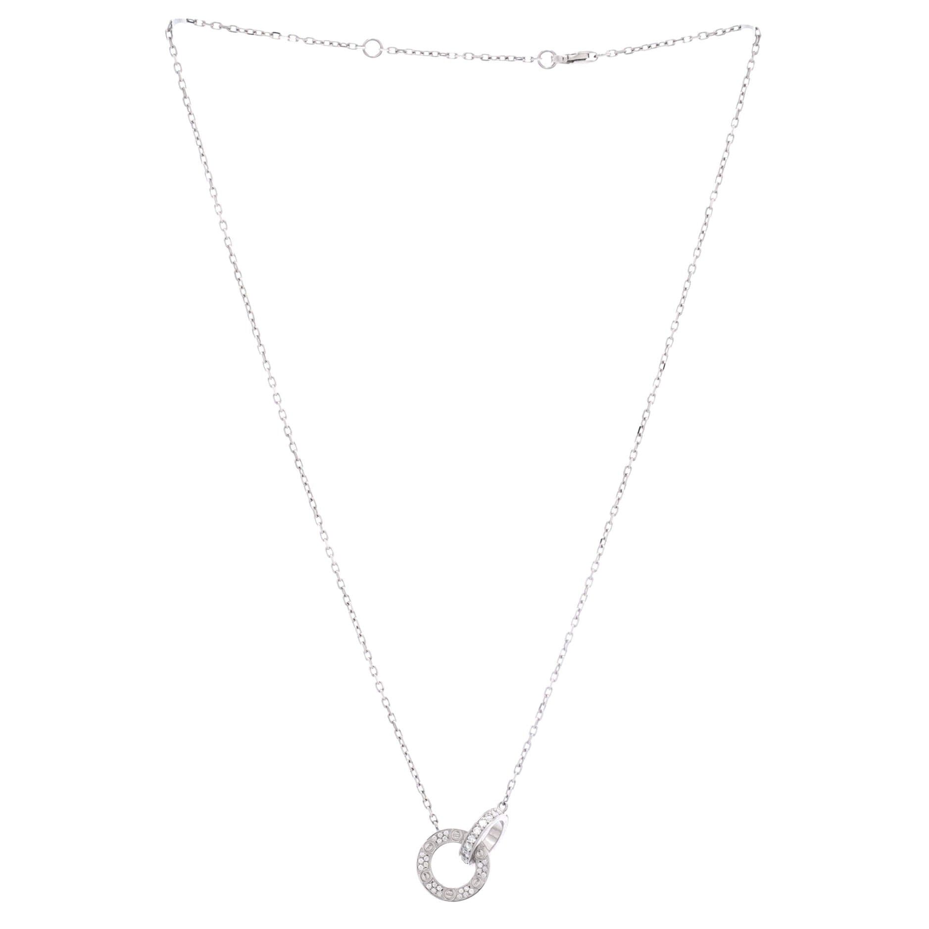 Cartier Love Interlocking Pave Necklace Size ONE SIZE - 2 Thumbnail