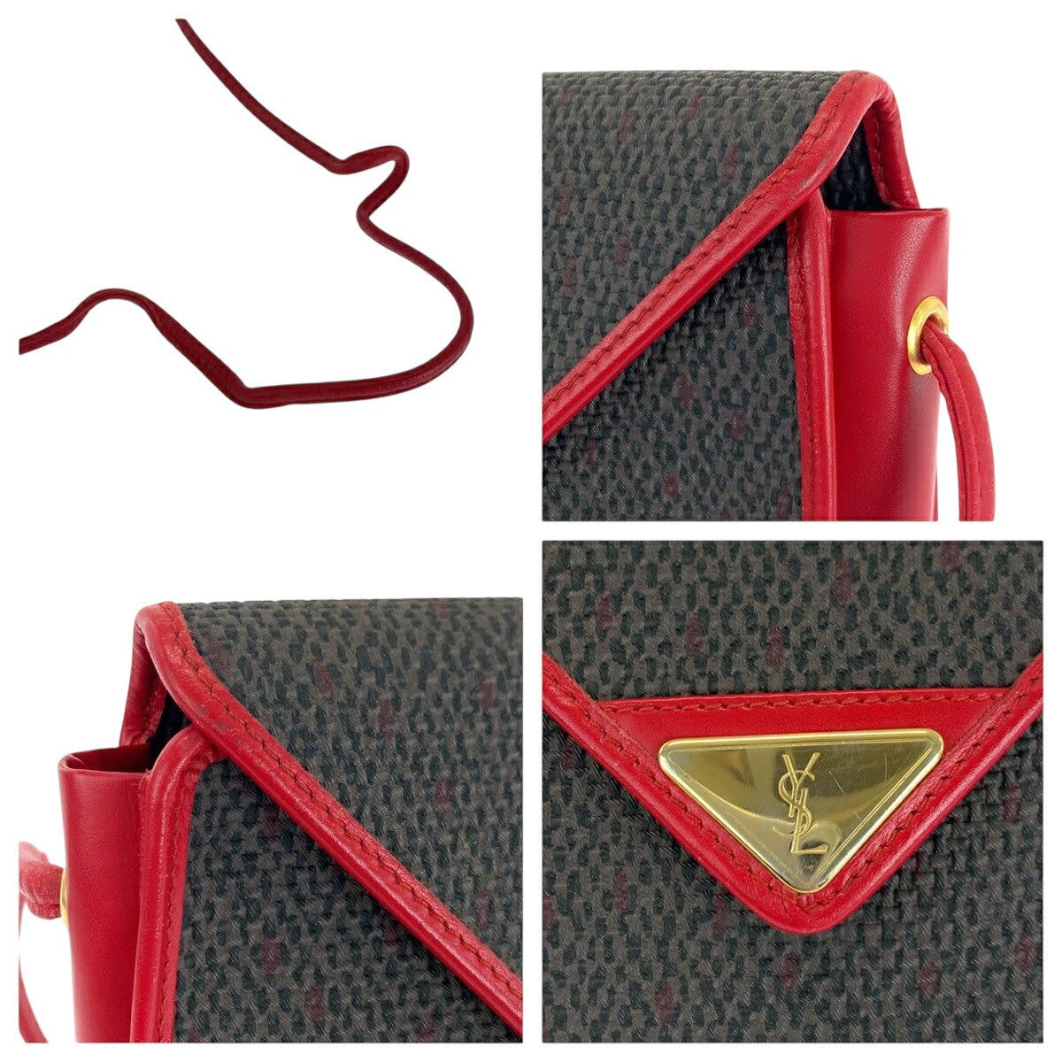 Yves Saint Laurent Yves Saint Laurent Yves Saint Laurent Leather Canvas Shoulder Bag Leather Crossbody Bag DUTY FREE for USA Size ONE SIZE - 5 Thumbnail