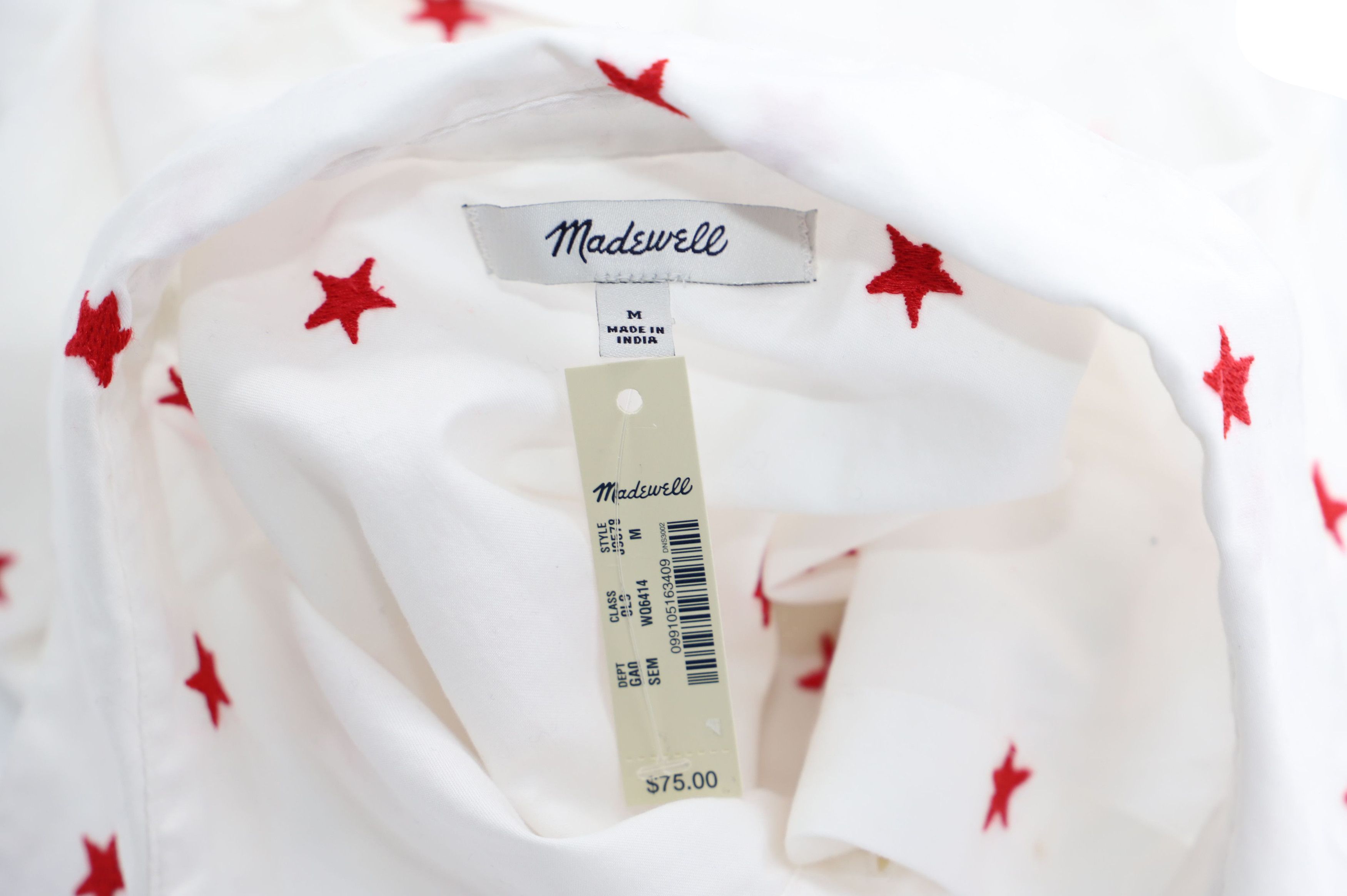Madewell Madewell Embroidered Short-sleeve Shirt in White Cotton Size XS / US 0-2 / IT 36-38 - 3 Thumbnail