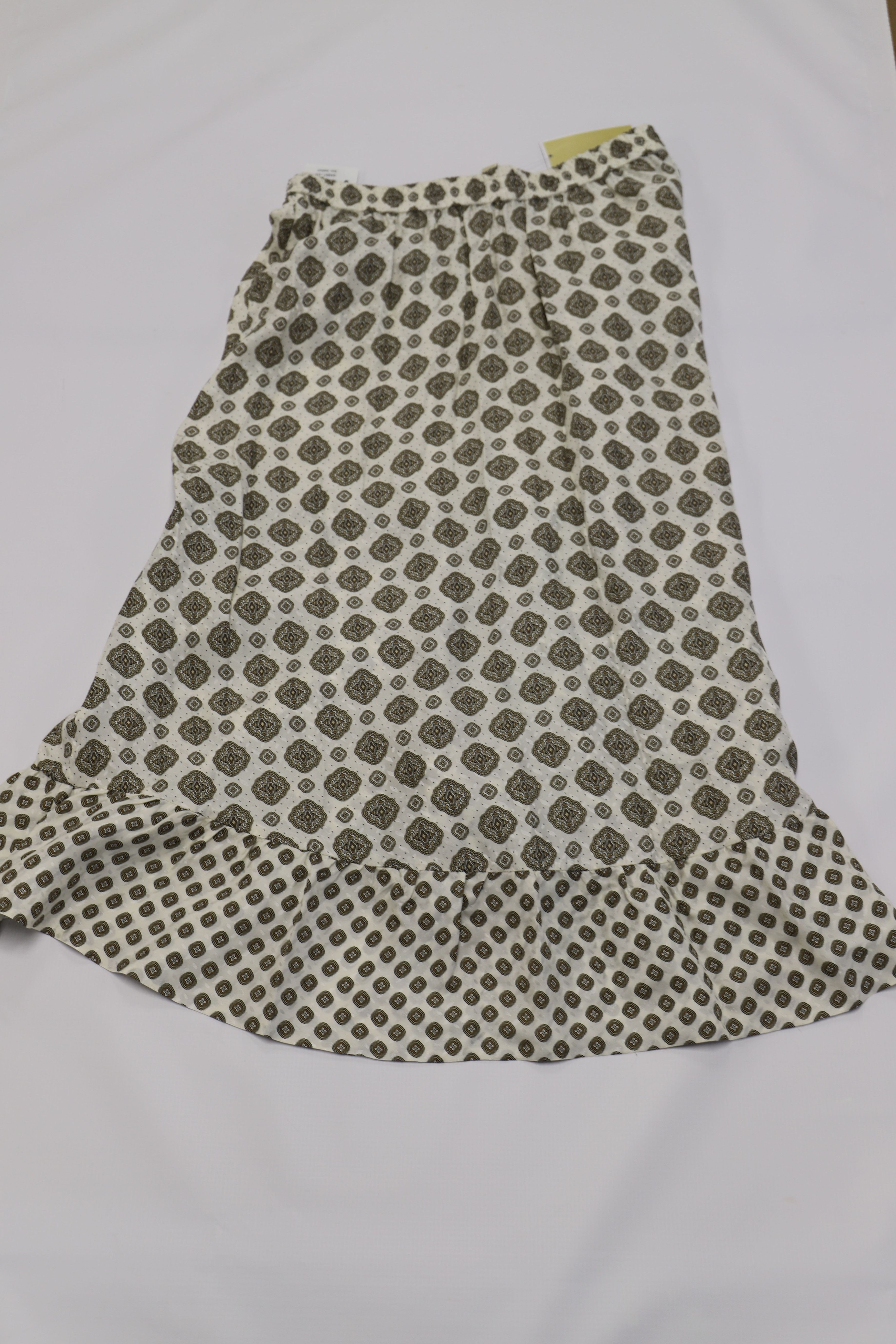 Michael Kors Michael Kors Asymmetrical Ruffled Jacquard Midi Skirt in Ivo Size 25" / US 0 / IT 36 - 6 Thumbnail
