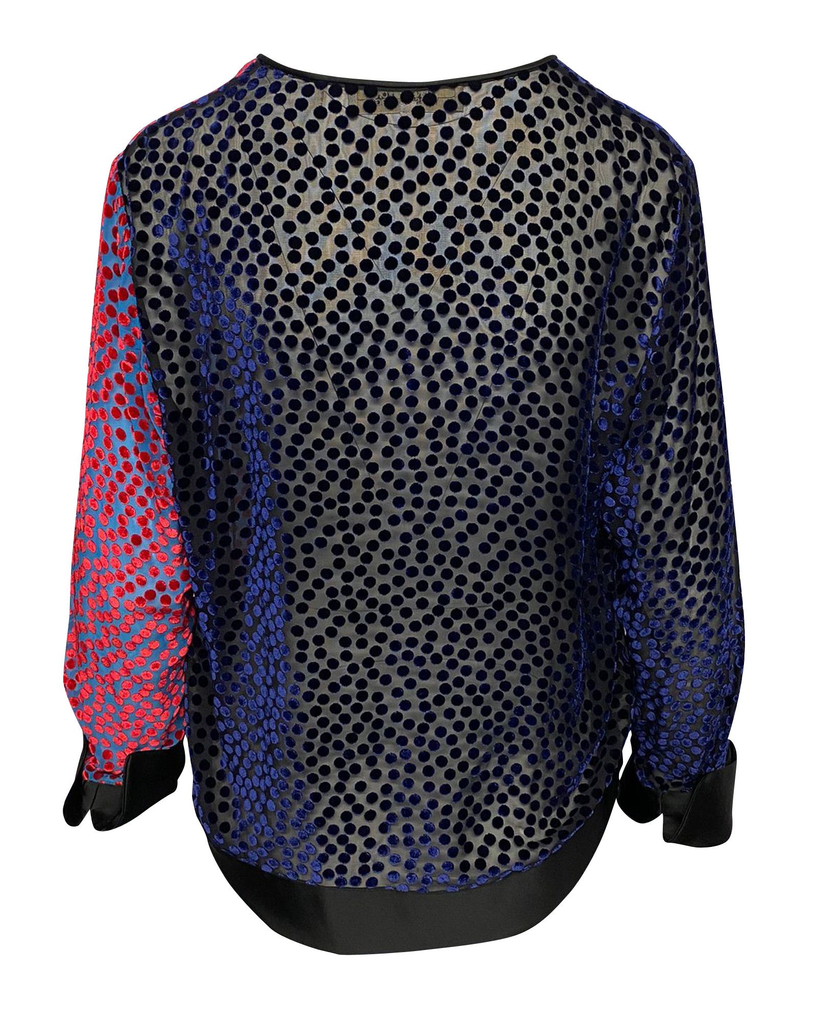 Diane von Furstenberg Diane Von Furstenberg Semi Sheer Blouse in Black Viscose Size XS / US 0-2 / IT 36-38 - 2 Thumbnail