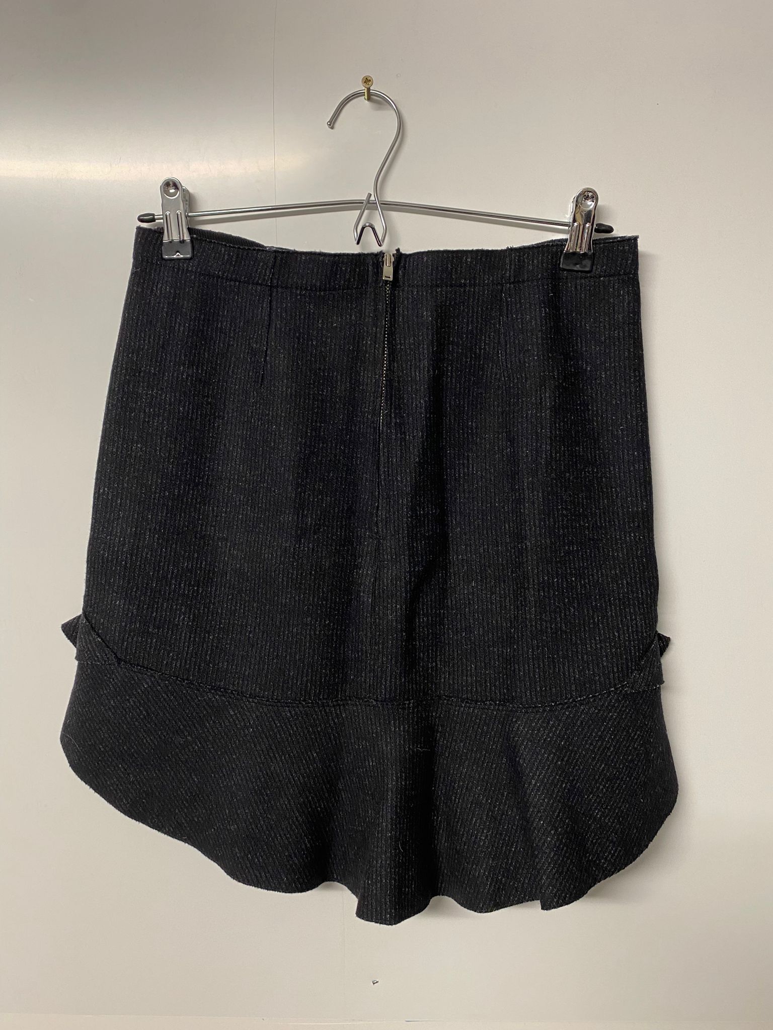 Isabel Marant Isabel Marant Frye Ruffled Mini Skirt in Grey Virgin Wool Size 25" / US 0 / IT 36 - 9 Thumbnail