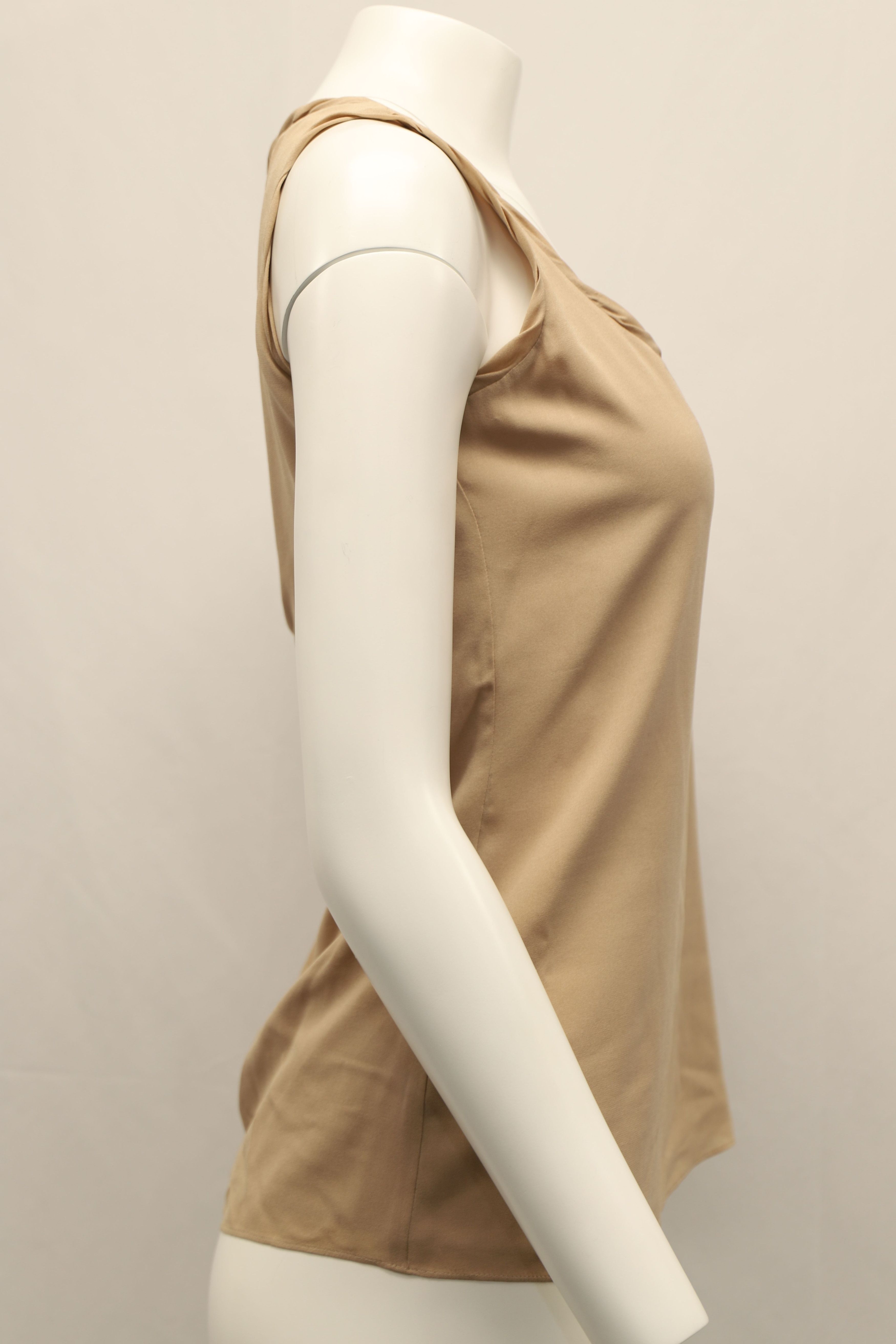 Burberry Burberry Sleeveless Blouse in Beige Silk Size XXS / US 00 / IT 34 - 8 Thumbnail