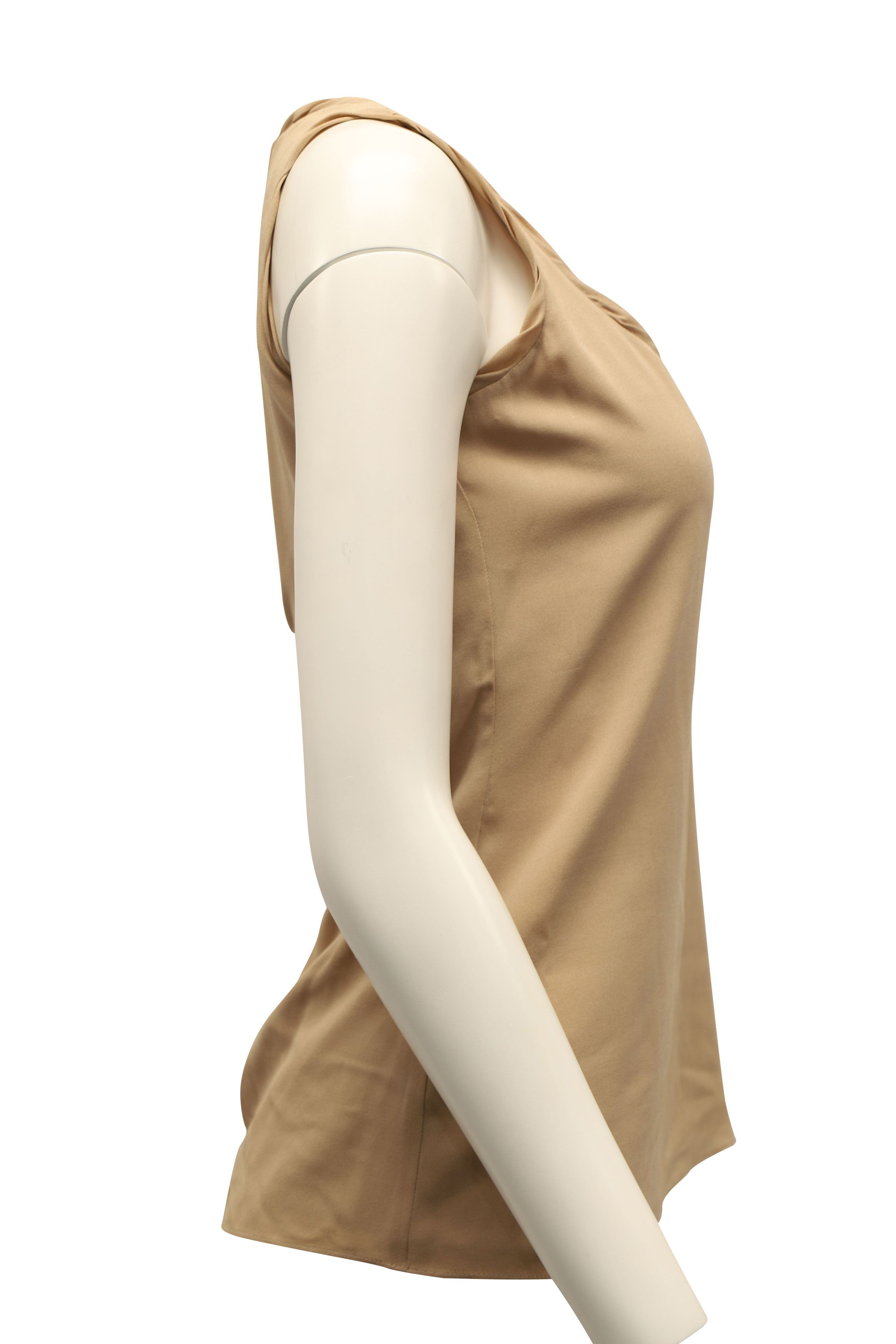 Burberry Burberry Sleeveless Blouse in Beige Silk Size XXS / US 00 / IT 34 - 3 Thumbnail