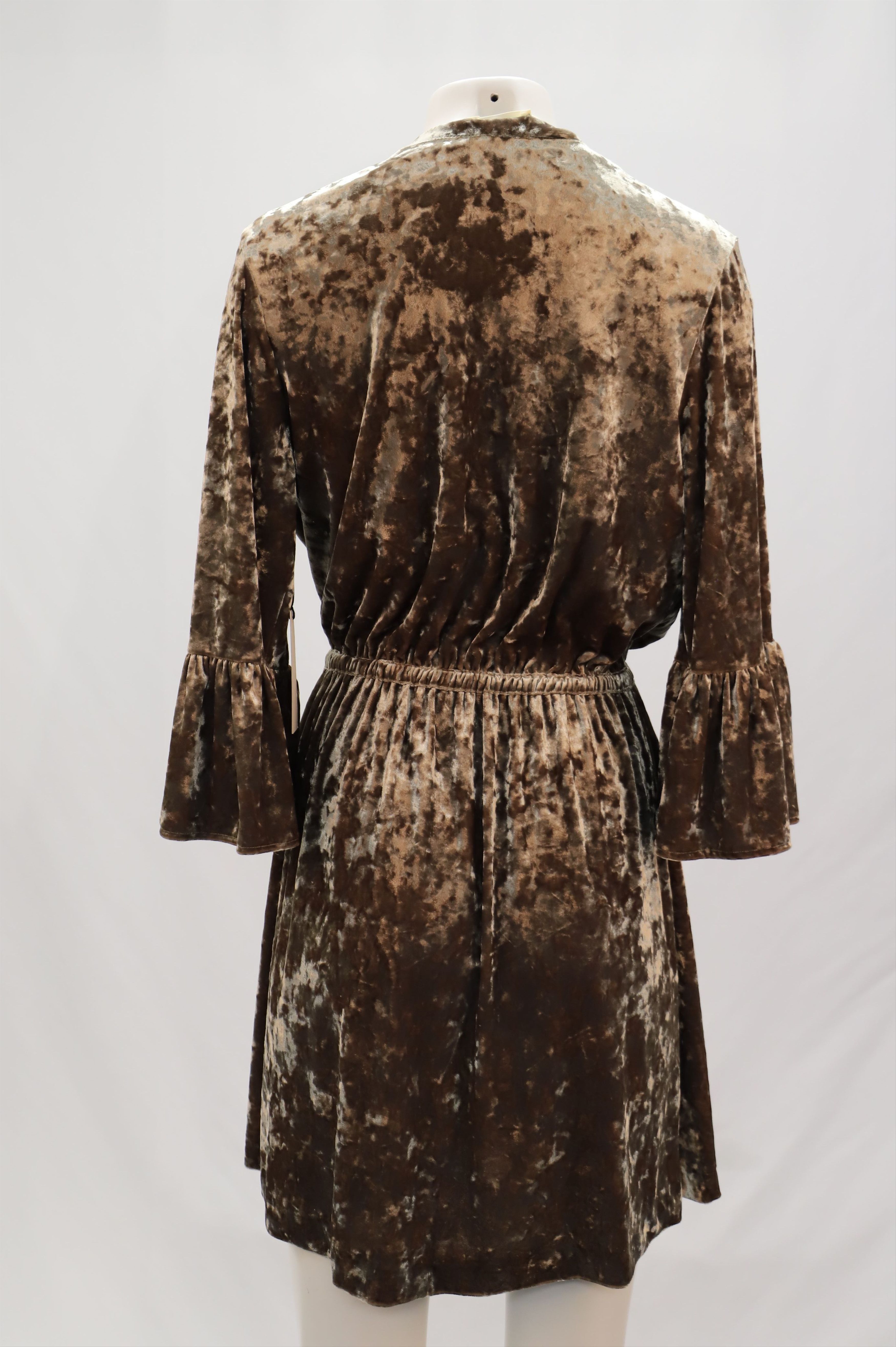 L'AGENCE L'agence Riley Wrap Velvet Dress in Brown Polyester Size XS / US 0-2 / IT 36-38 - 7 Thumbnail