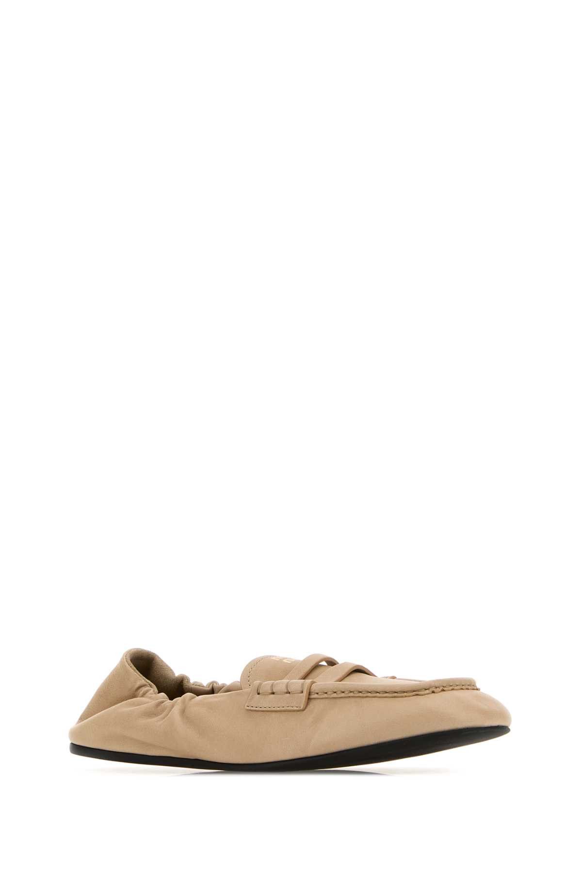 Miu Miu Sand Nappa Leather Ruches Loafers Size US 8.5 / IT 38.5 - 2 Thumbnail