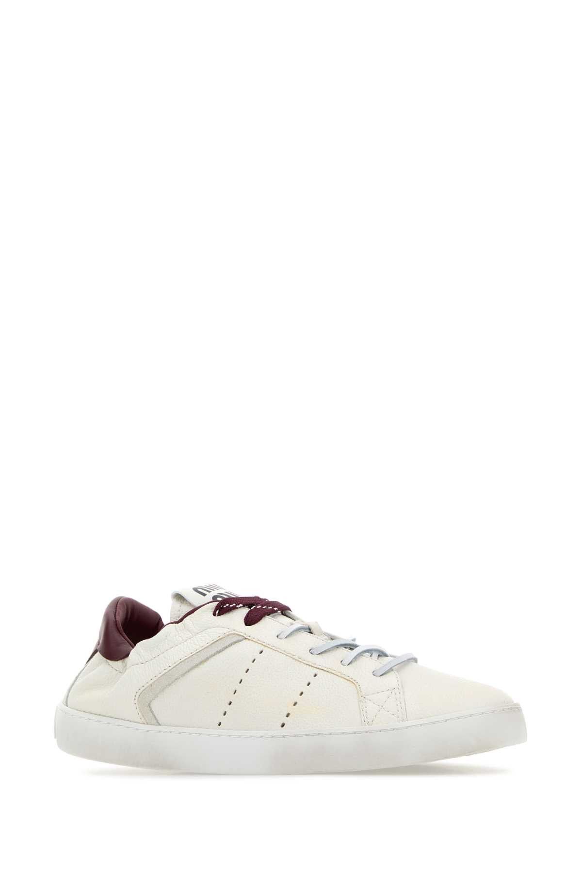 Miu Miu Ivory Leather Sneakers Size US 8 / IT 38 - 2 Thumbnail