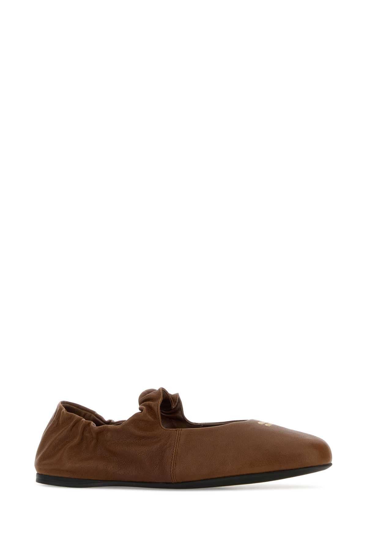 Miu Miu Brown Nappa Leather Ballerinas Size US 10 / IT 40 - 2 Thumbnail