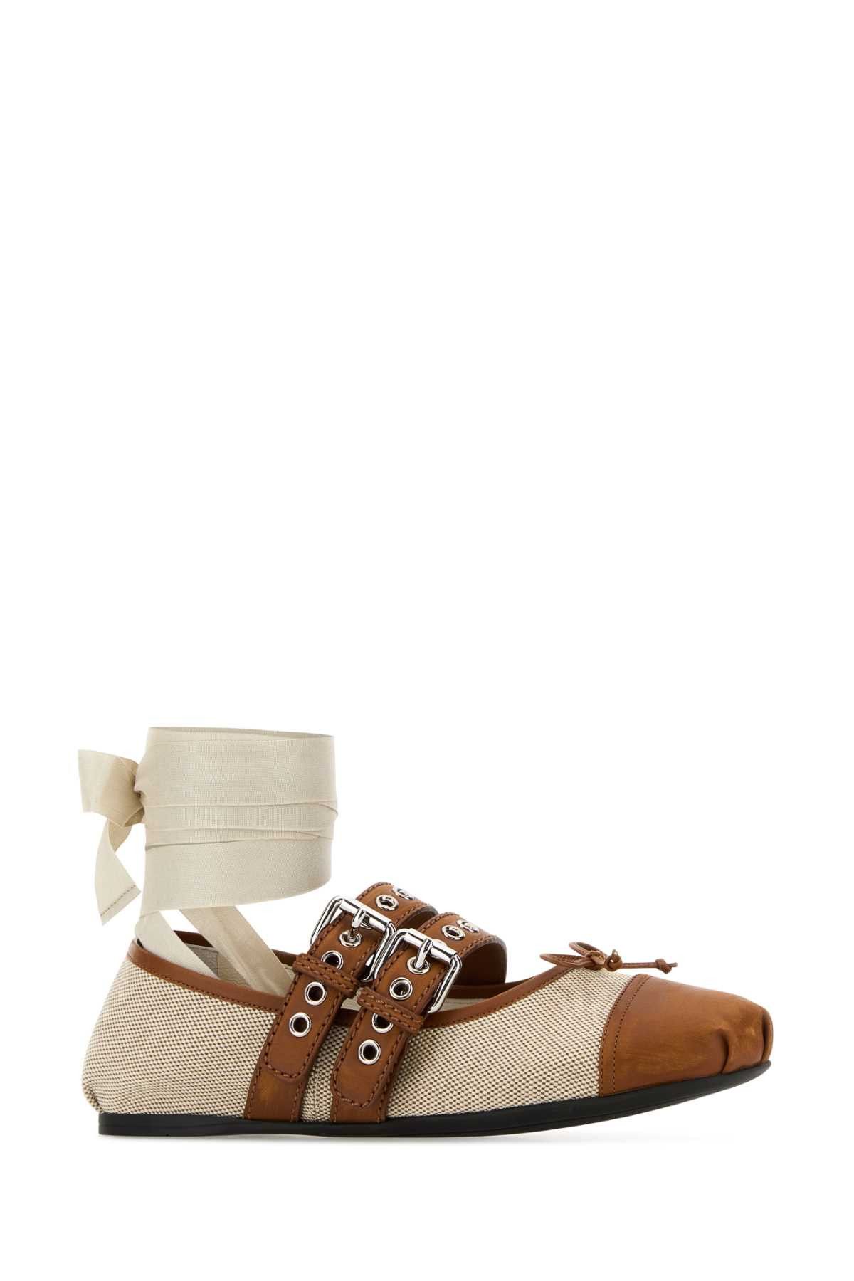 Miu Miu Two-Tone Canvas Ballerinas Size US 9 / IT 39 - 2 Thumbnail