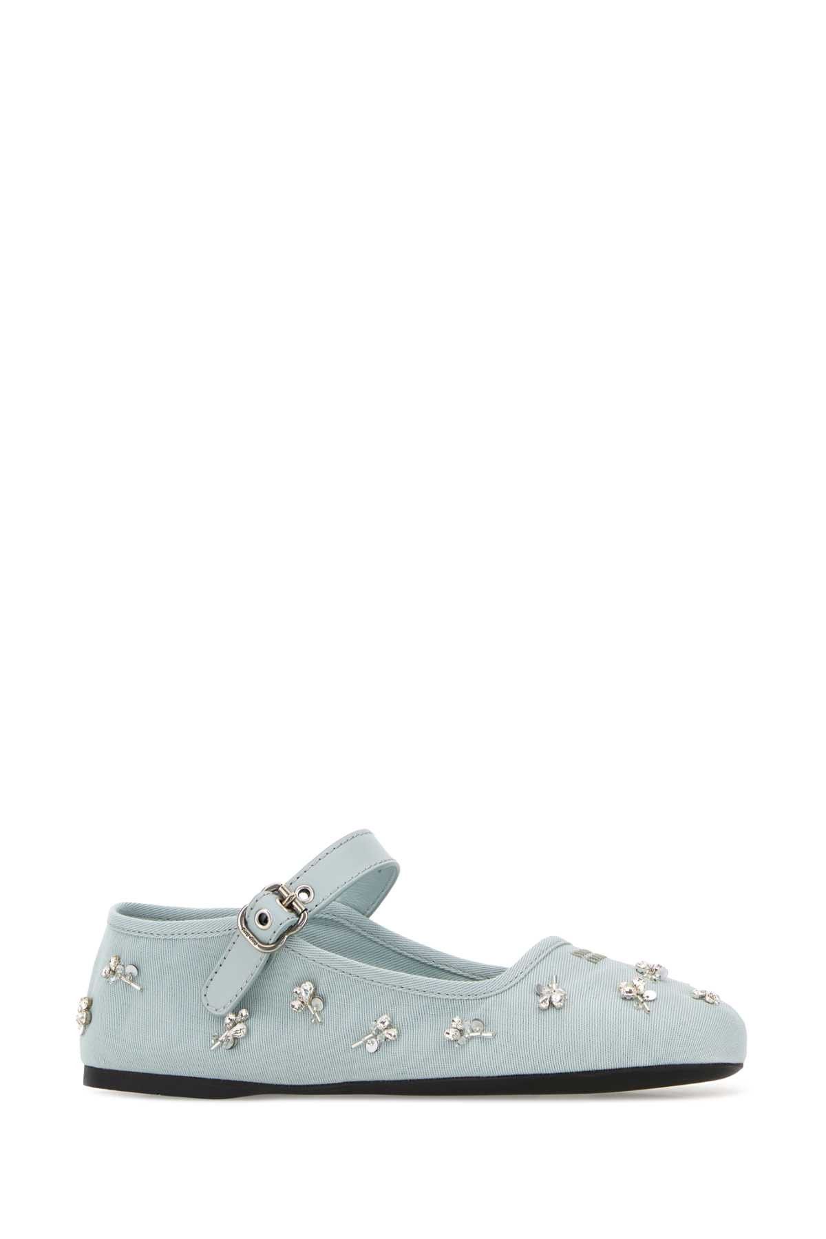 Miu Miu Pastel Light Blue Drill Ballerinas Size US 11 / IT 41 - 2 Thumbnail