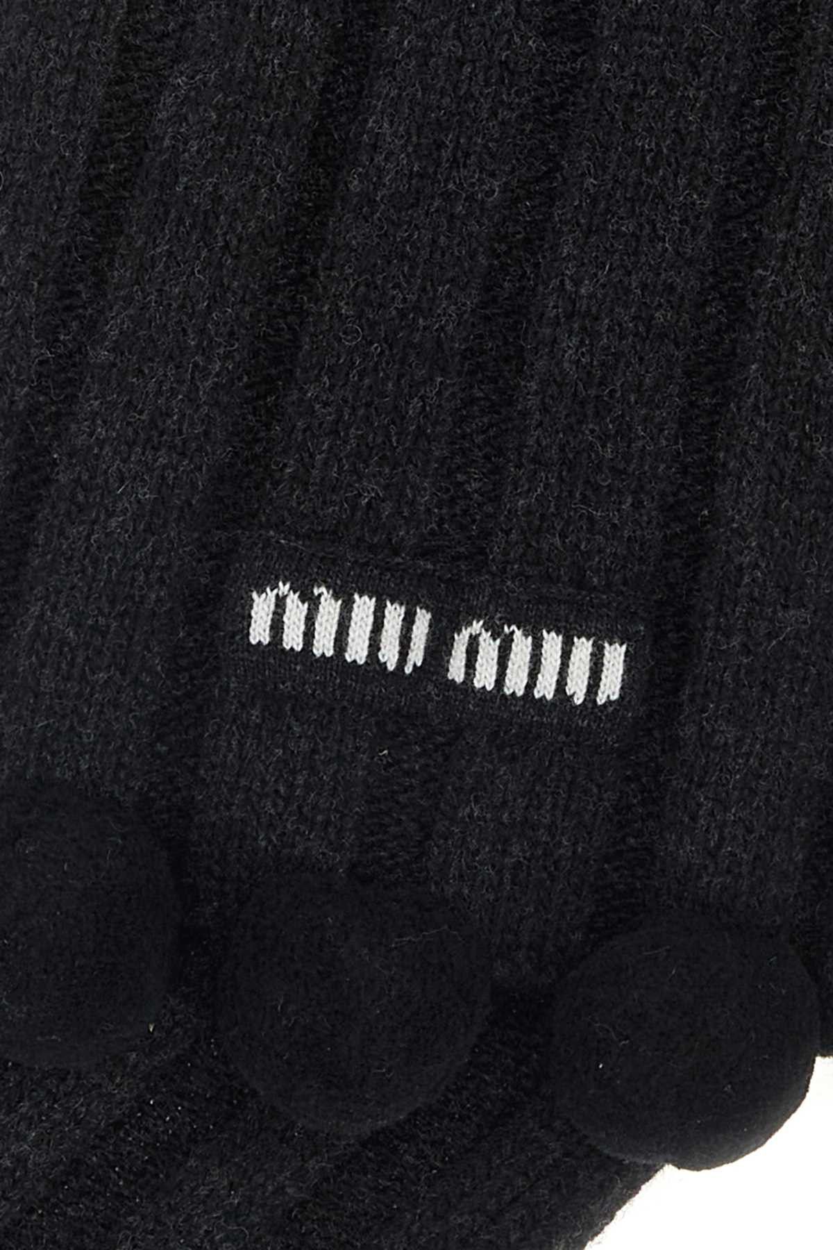Miu Miu Charcoal Wool Blend Scarf Size ONE SIZE - 2 Thumbnail