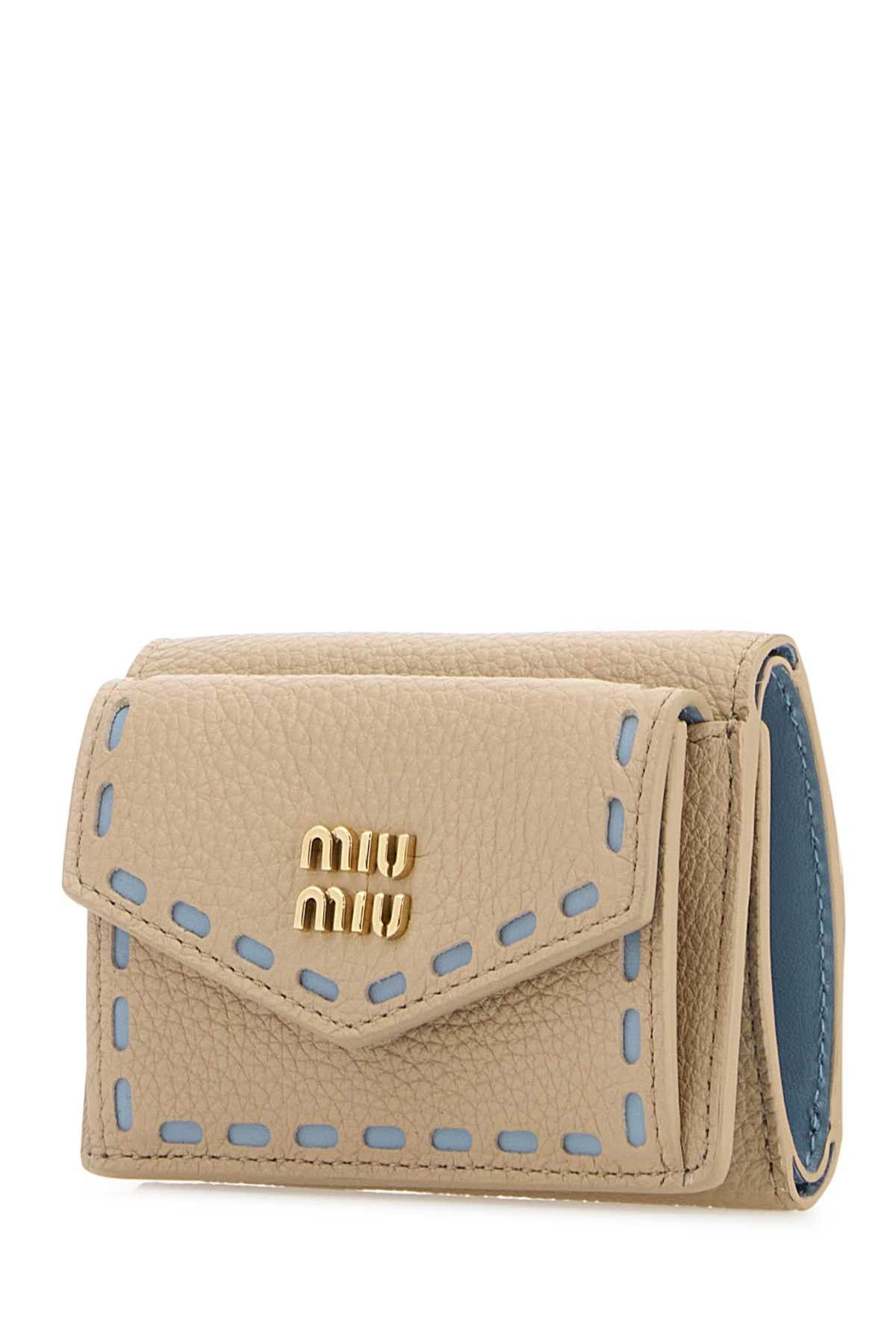 Miu Miu Sand Leather Wallet Size ONE SIZE - 2 Thumbnail
