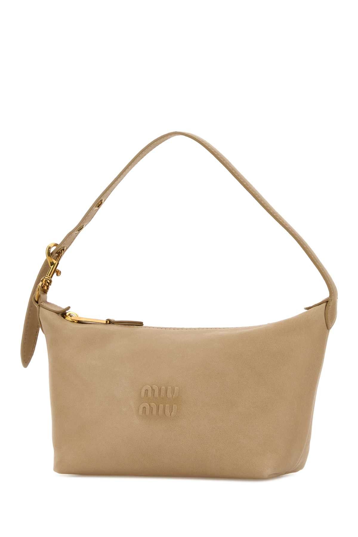 Miu Miu Beige Leather Handbag Size ONE SIZE - 2 Thumbnail