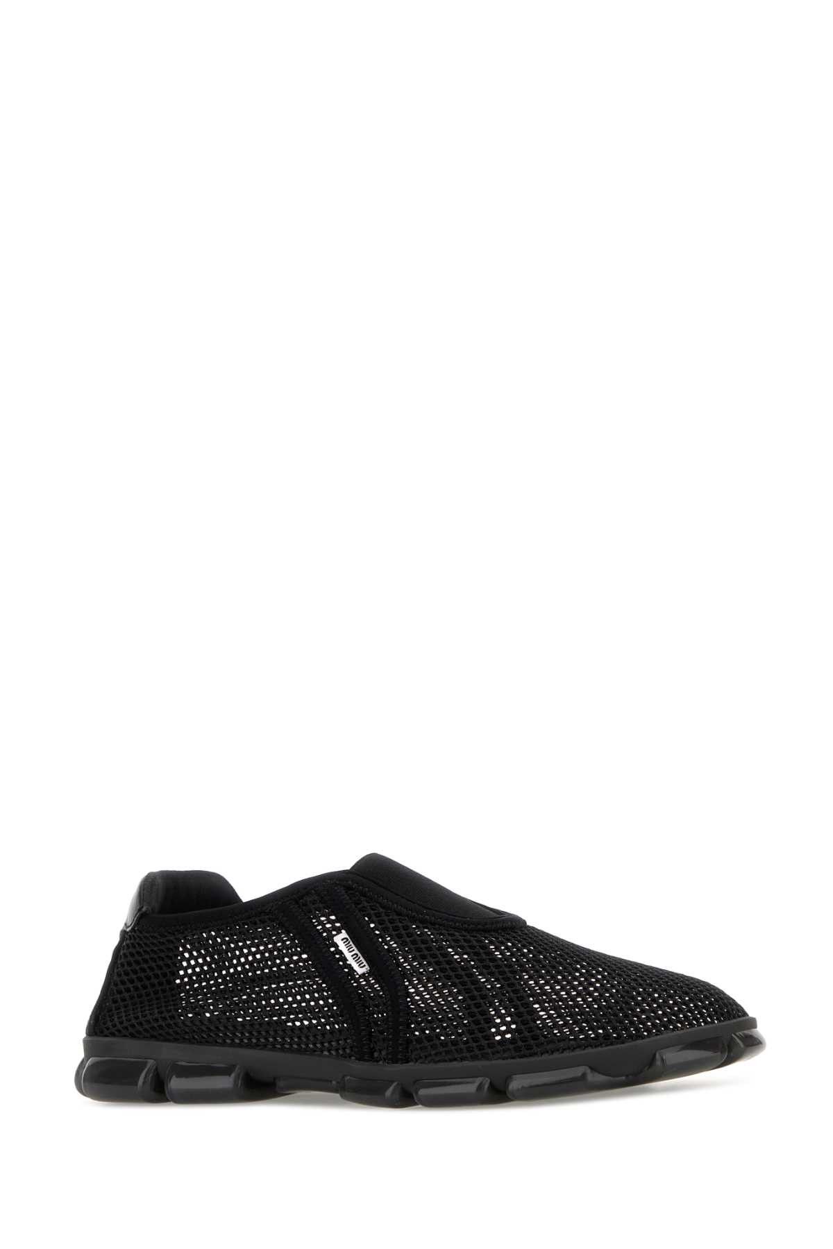 Miu Miu Black Mesh Slip Ons Size US 7.5 / IT 37.5 - 2 Thumbnail